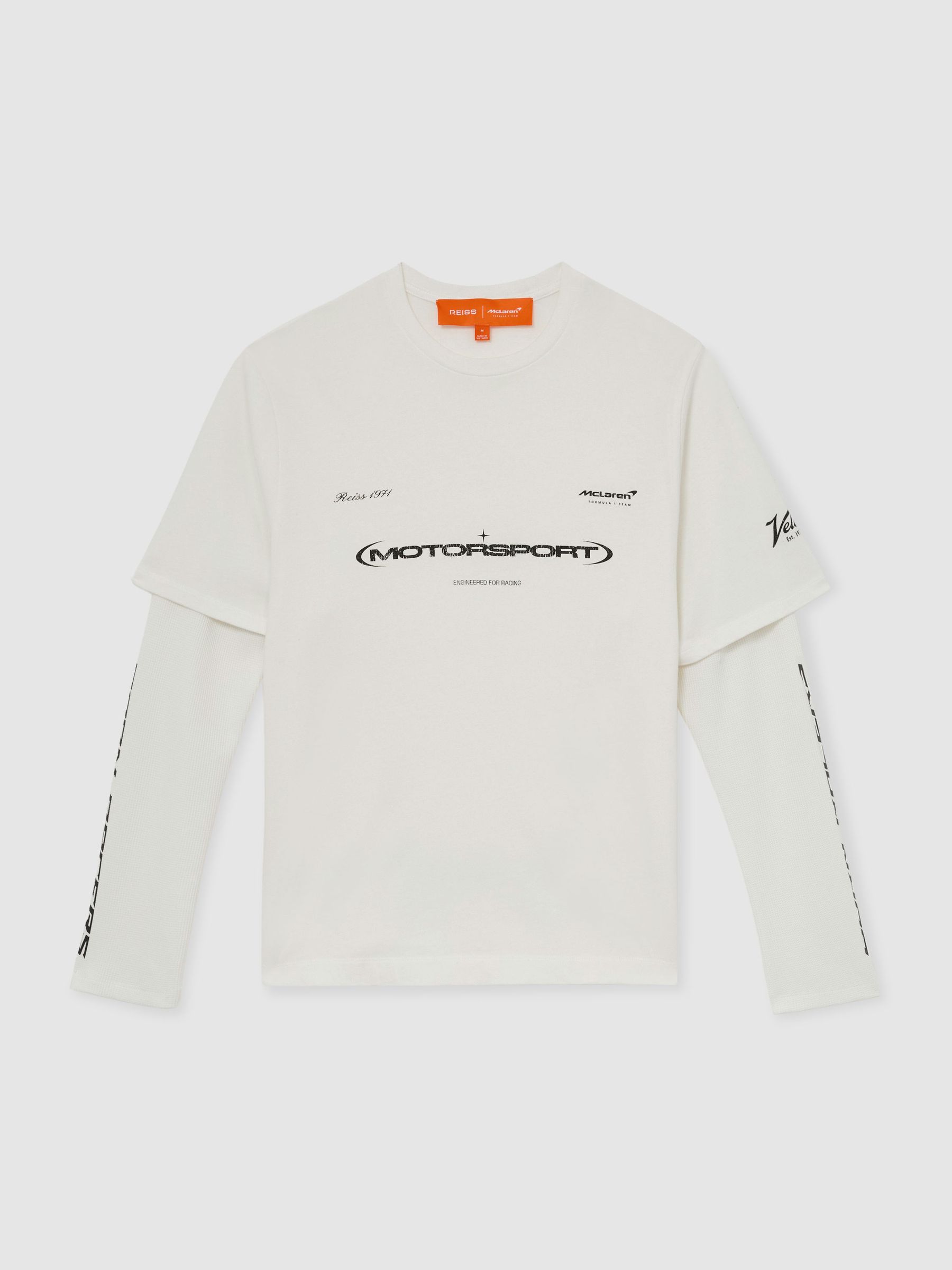 McLaren Racing Double-Layer Relaxed T-Shirt Unisex-Fit in White - Image 2 of 10