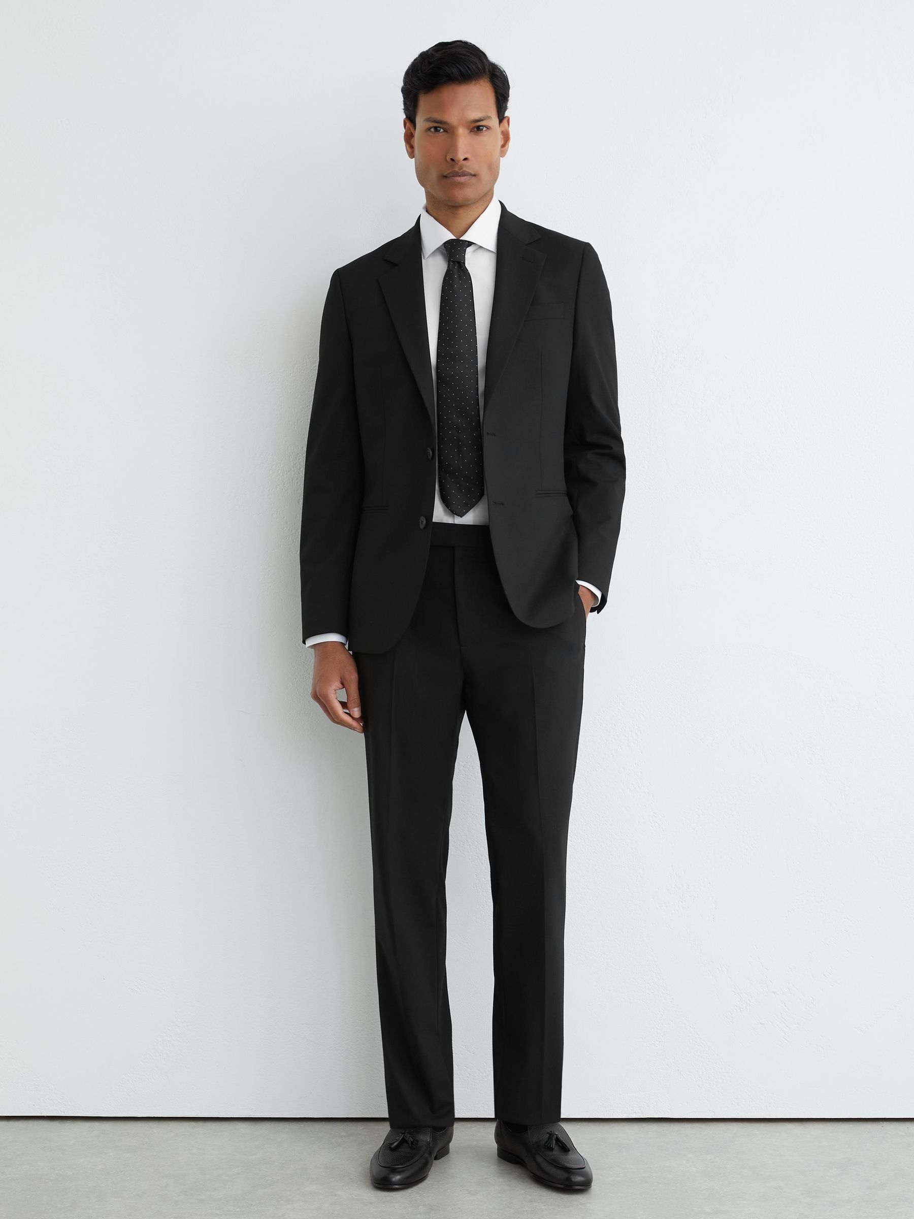 Tailored Fit Suit Trousers in Black - image 2