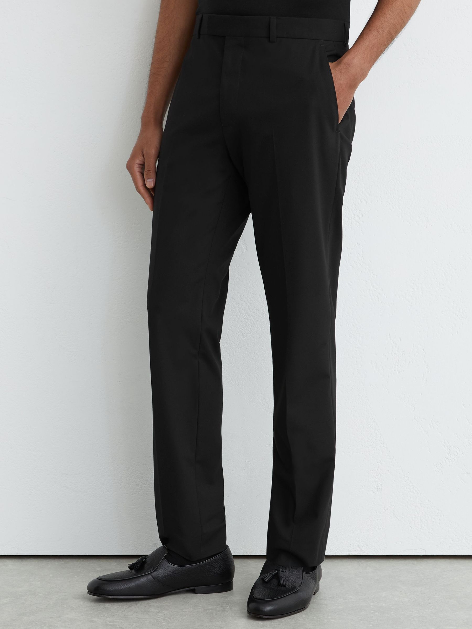 Tailored Fit Suit Trousers in Black - image 5