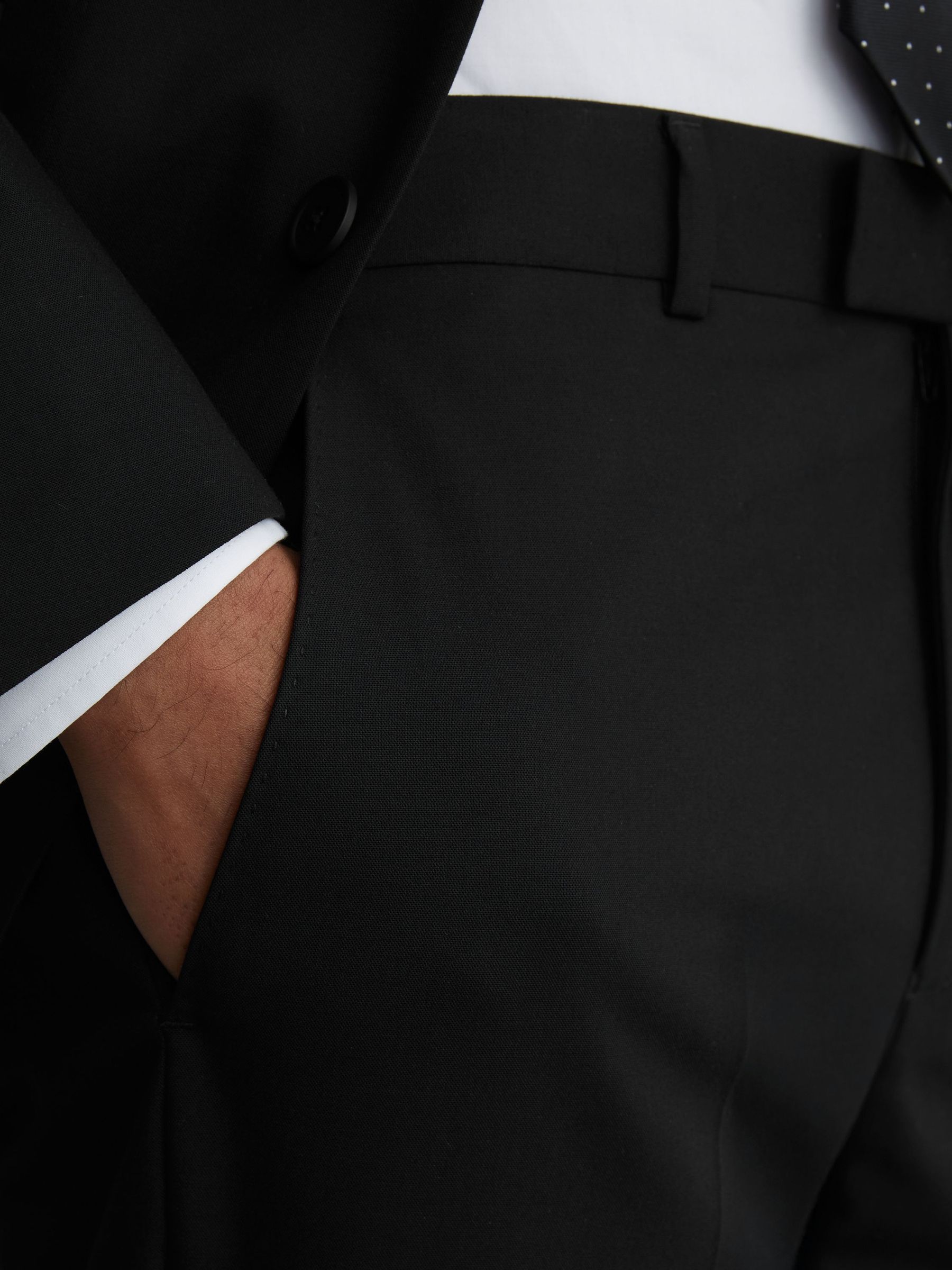 Tailored Fit Suit Trousers in Black - image 4