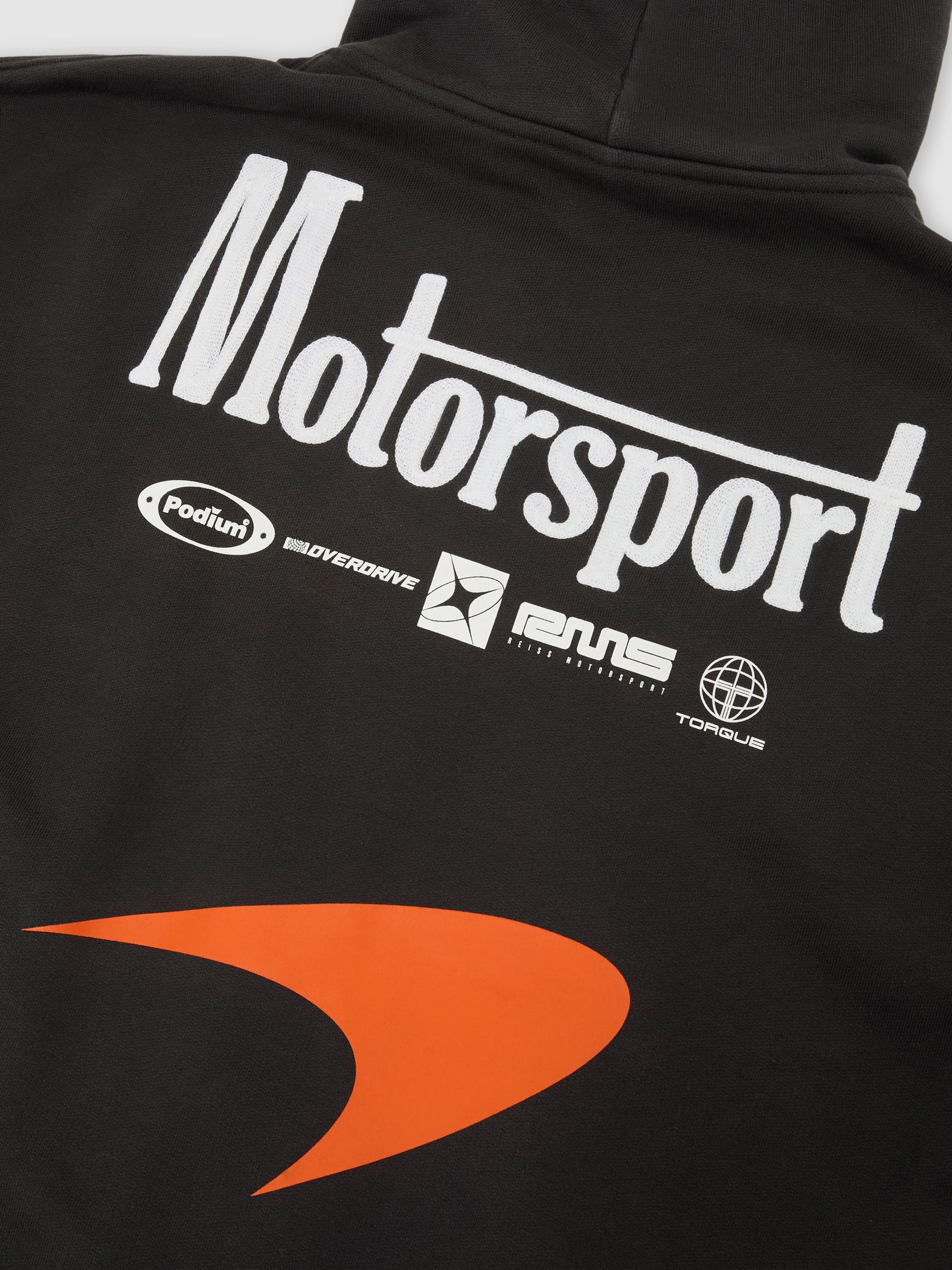 McLaren Racing Zip-Through Hoodie Unisex-Fit in Washed Black - Image 7 of 7