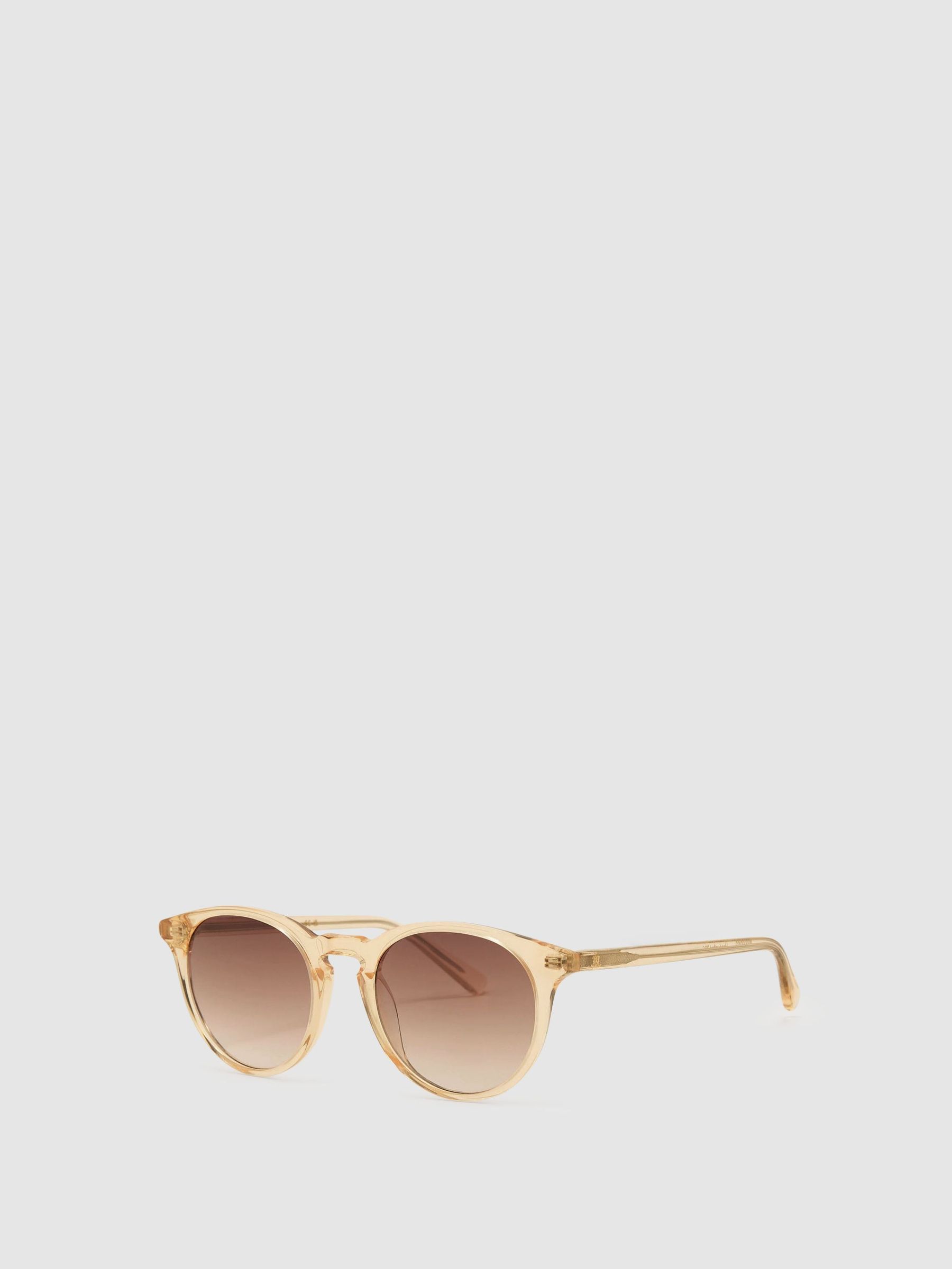 MessyWeekend Round-Frame Sunglasses in Champagne/Brown - Image 3 of 5