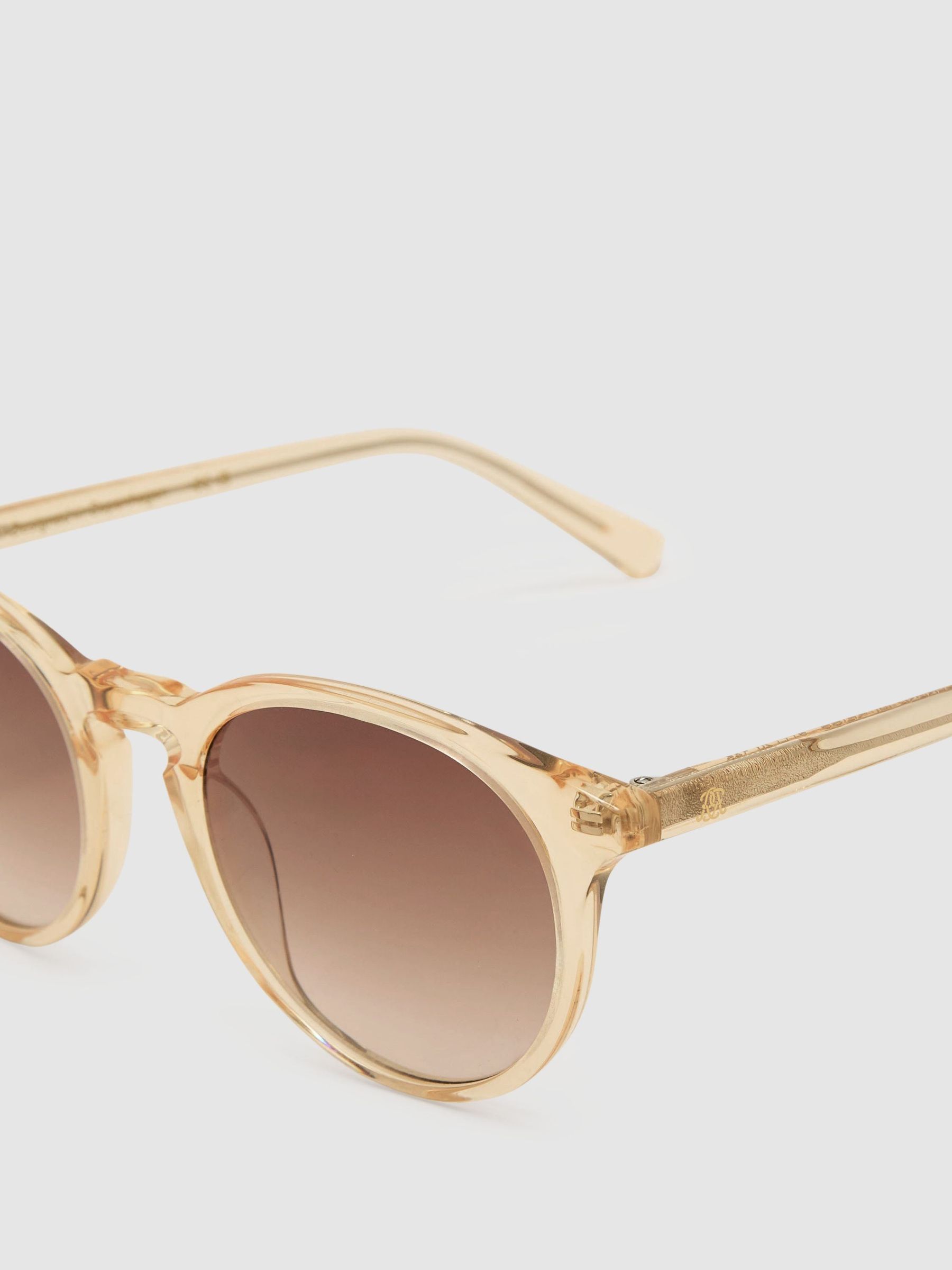 MessyWeekend Round-Frame Sunglasses in Champagne/Brown - Image 4 of 5