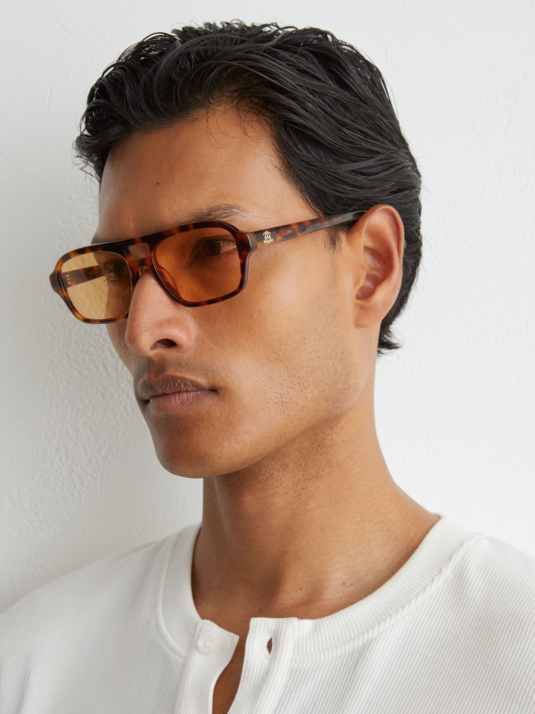 MessyWeekend Pilot-Frame Sunglasses in Tortoise / Orange - Image 1 of 6