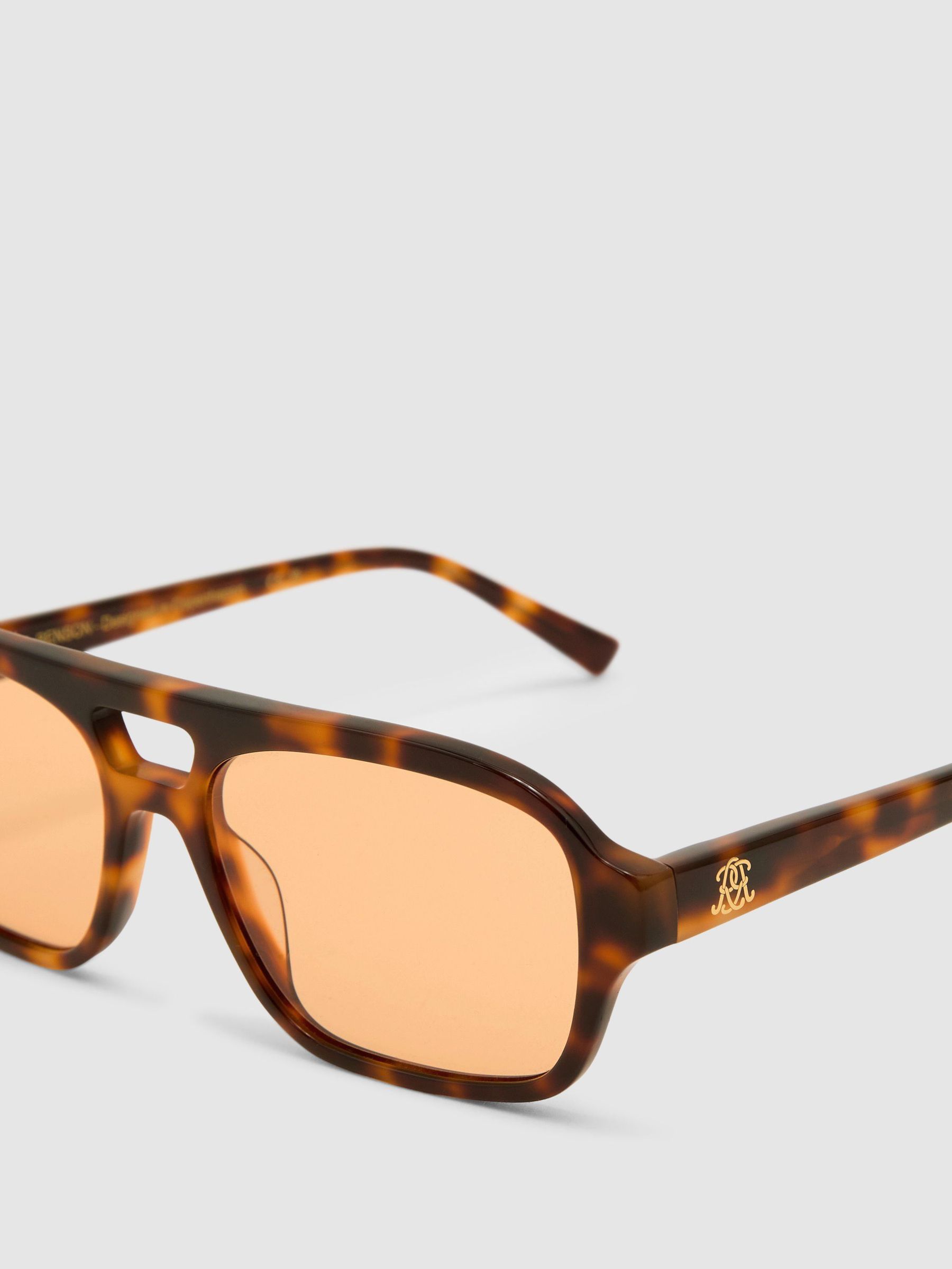 MessyWeekend Pilot-Frame Sunglasses in Tortoise / Orange - Image 5 of 6