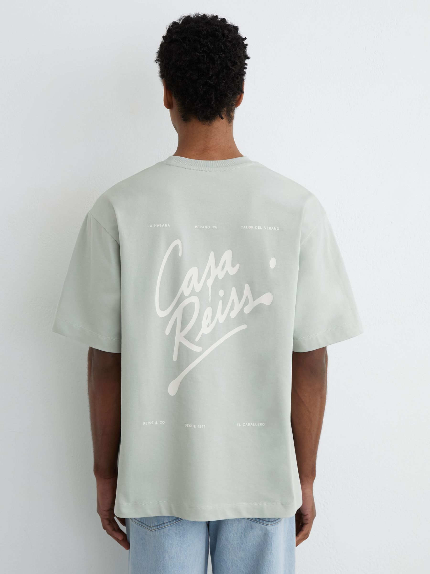 Cotton Logo Short-Sleeve Relaxed T-Shirt in Sage - image 2