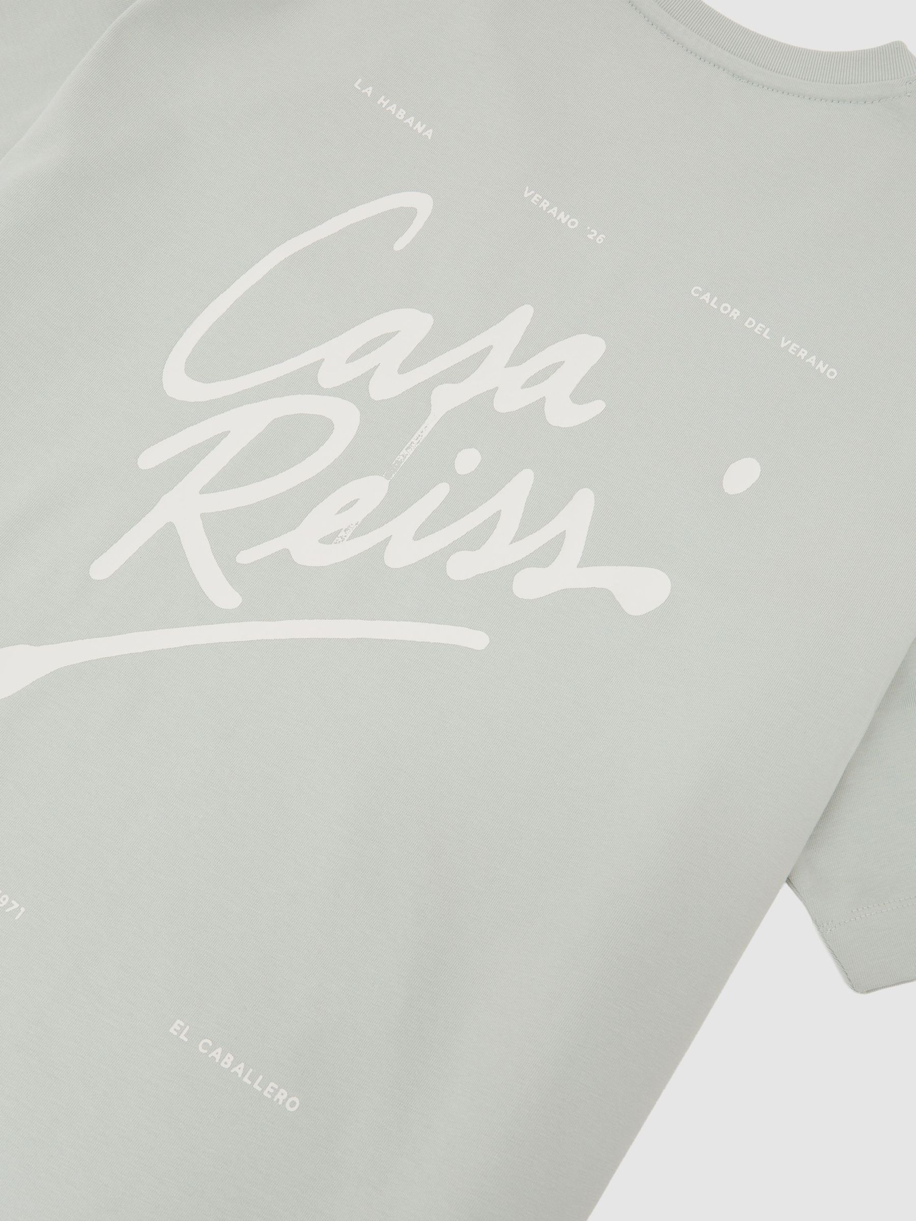 Cotton Logo Short-Sleeve Relaxed T-Shirt in Sage - image 3