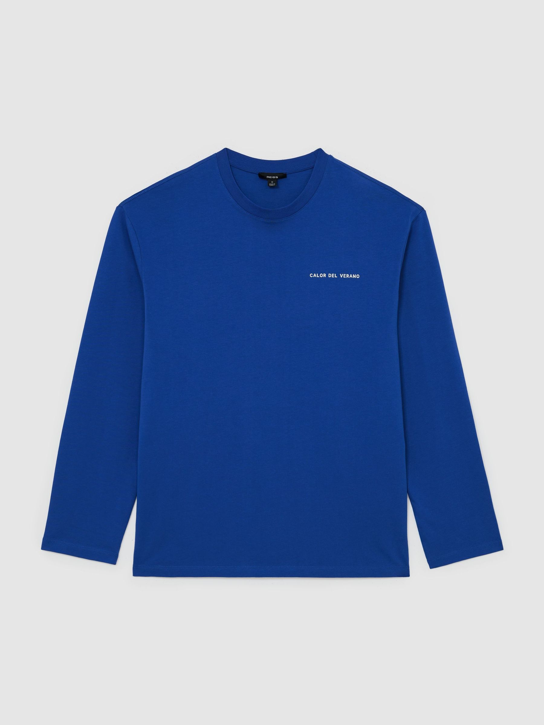 Cotton Logo Long-Sleeve Relaxed T-Shirt in Bright Blue - image 1