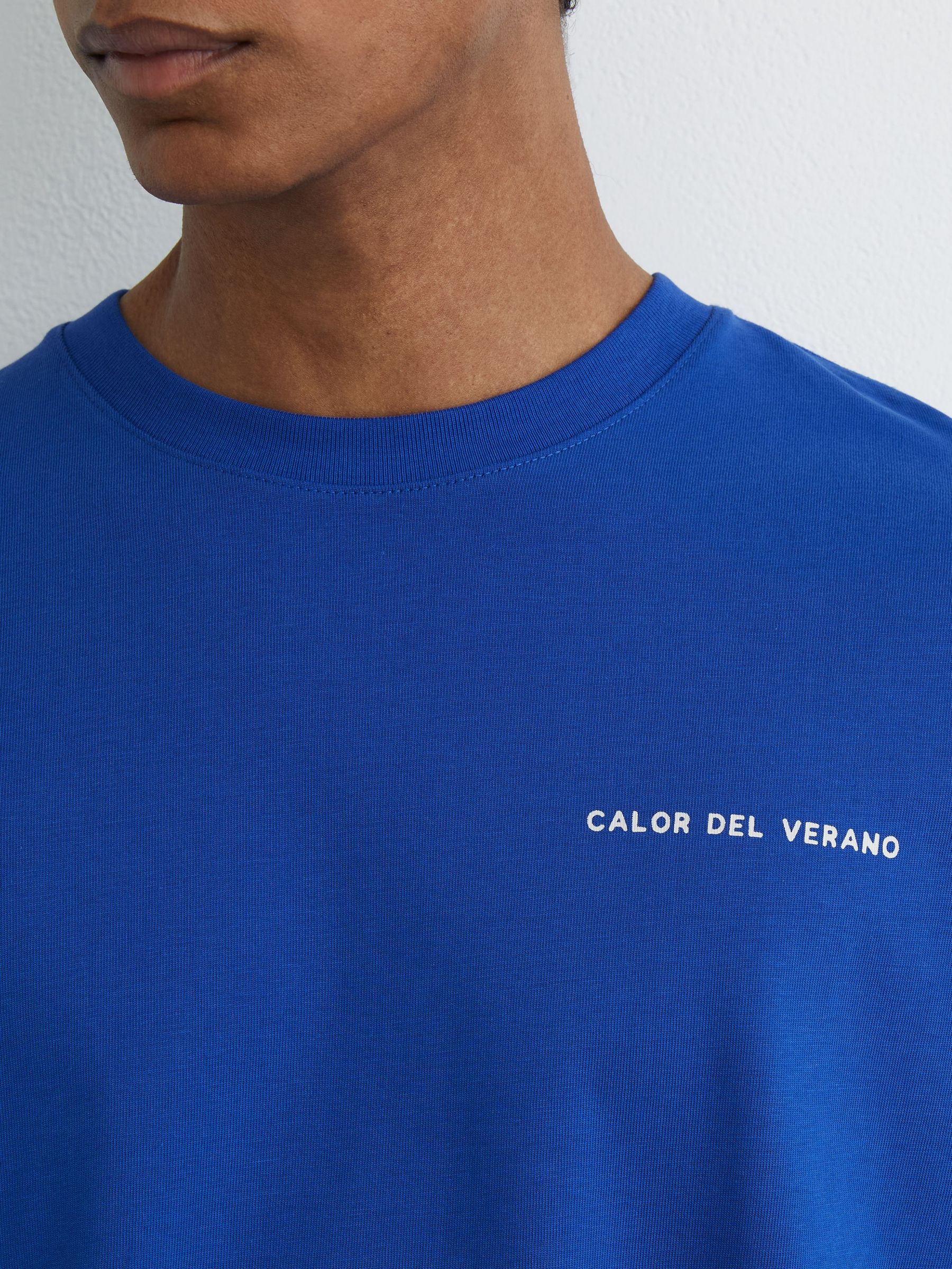 Cotton Logo Long-Sleeve Relaxed T-Shirt in Bright Blue - image 4