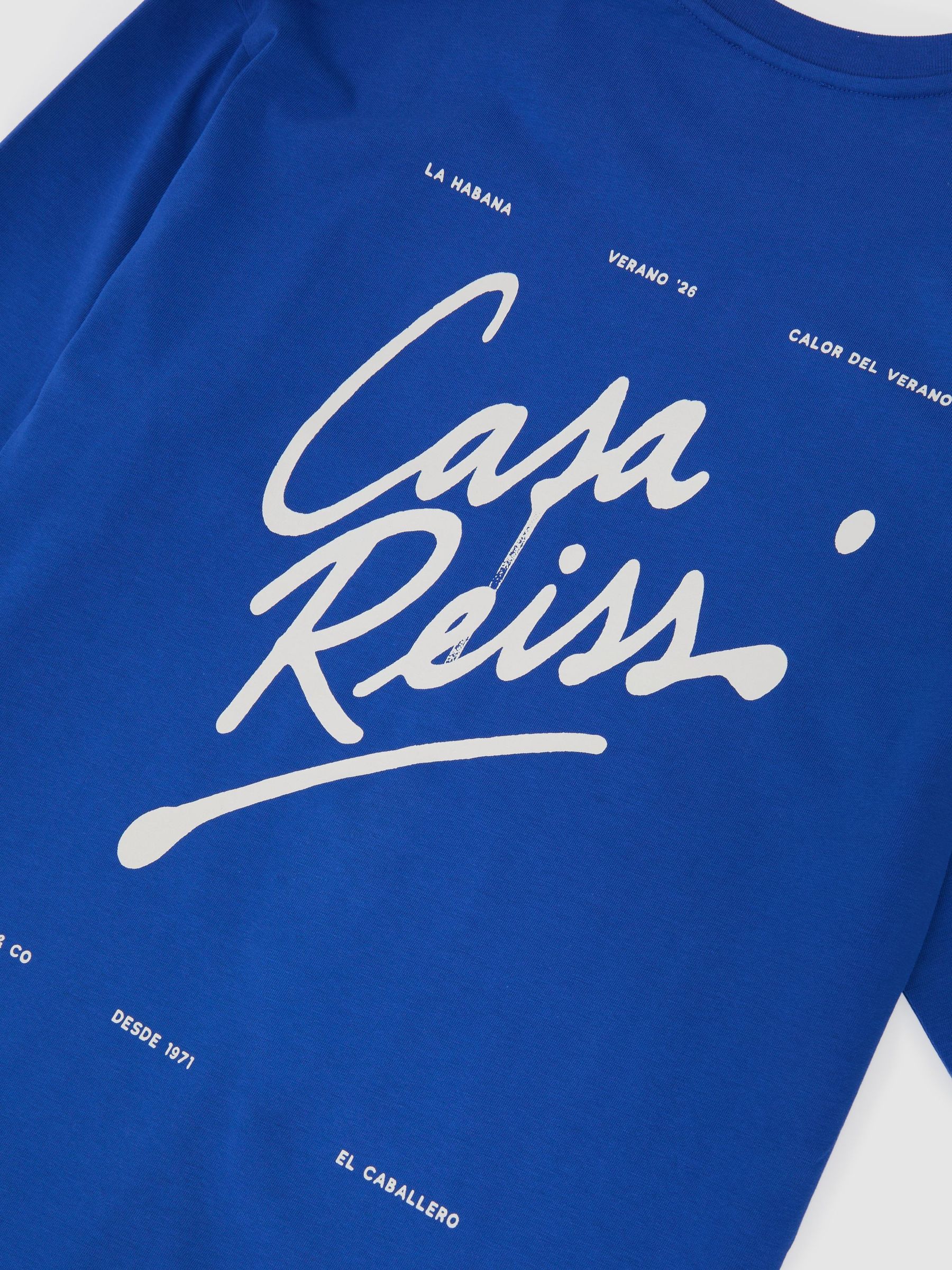 Cotton Logo Long-Sleeve Relaxed T-Shirt in Bright Blue - image 3