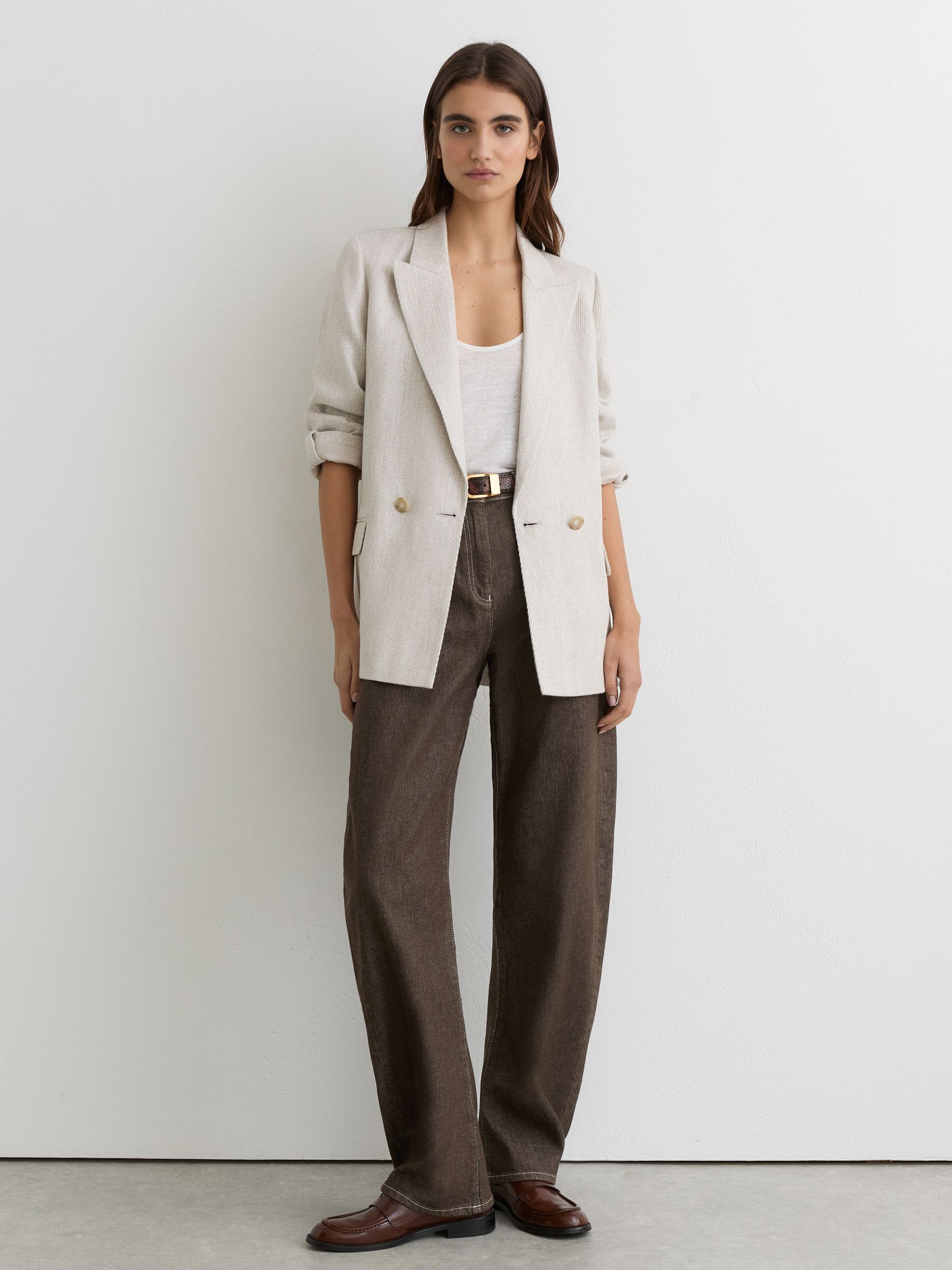 Barrel-Leg Jeans in Brown - image 2