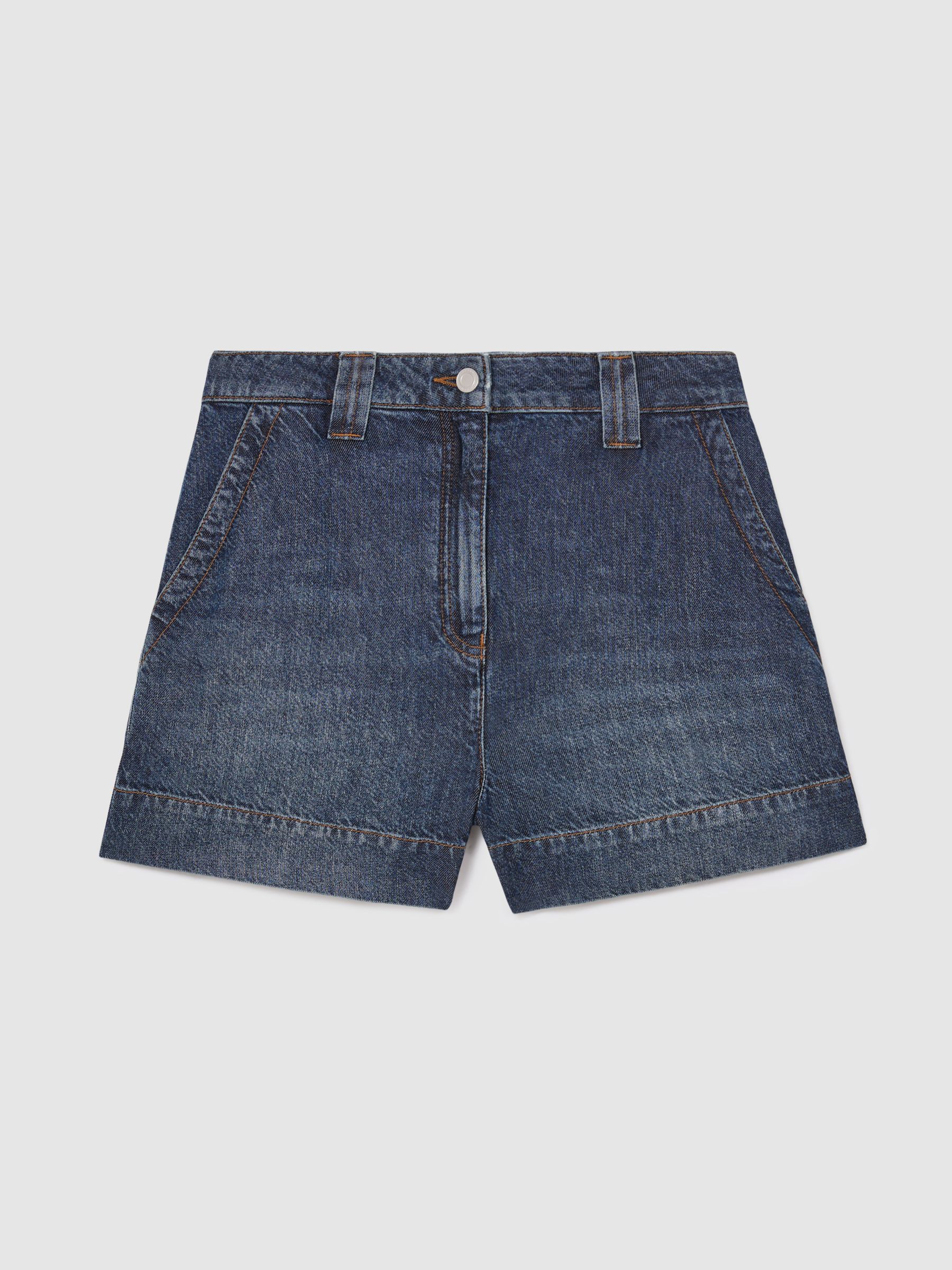 Lyocell Relaxed Shorts in Mid Blue - image 1