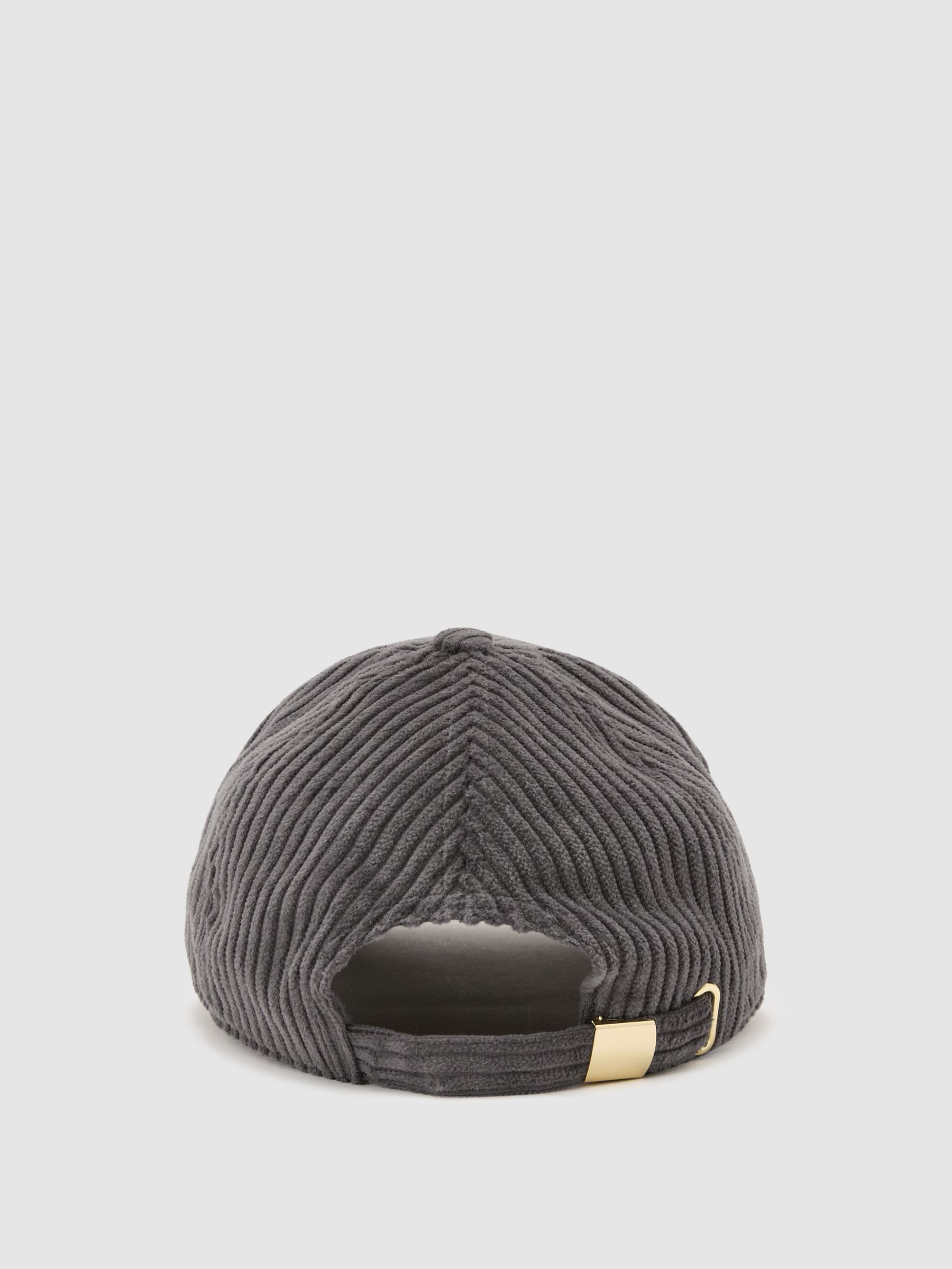 Cotton Corduroy Baseball Cap in Grey - Image 3 of 4