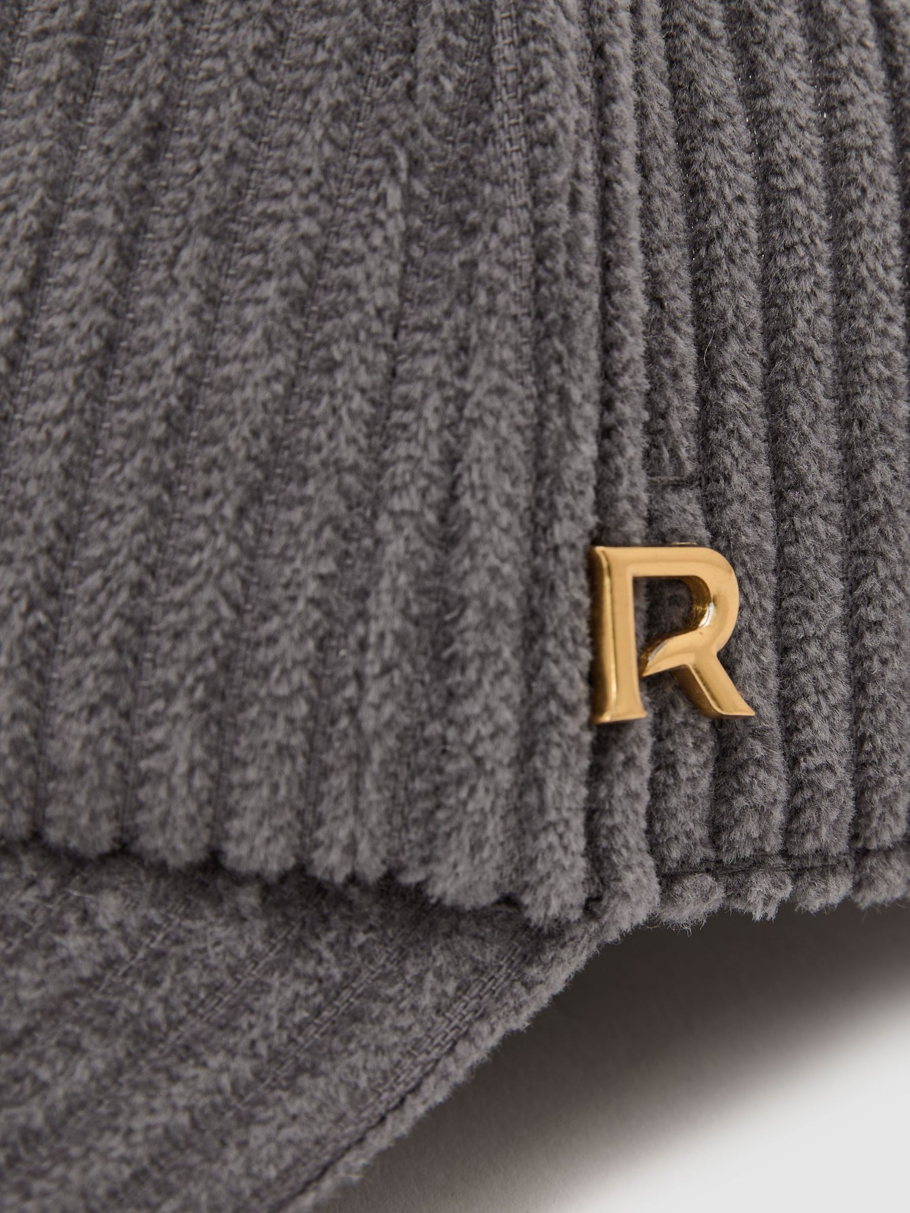 Cotton Corduroy Baseball Cap in Grey - Image 4 of 4