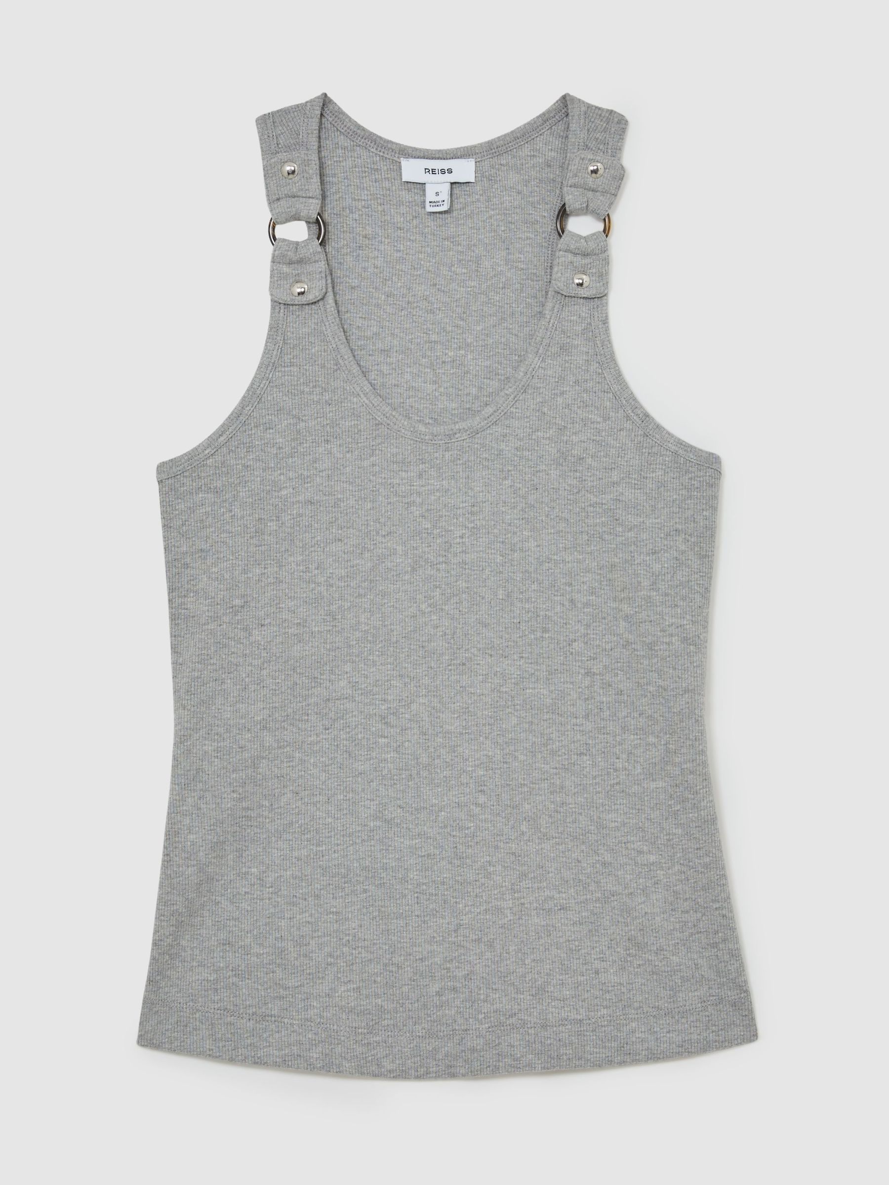 Stretch Hardware-Detail Vest in Grey Marl - image 1