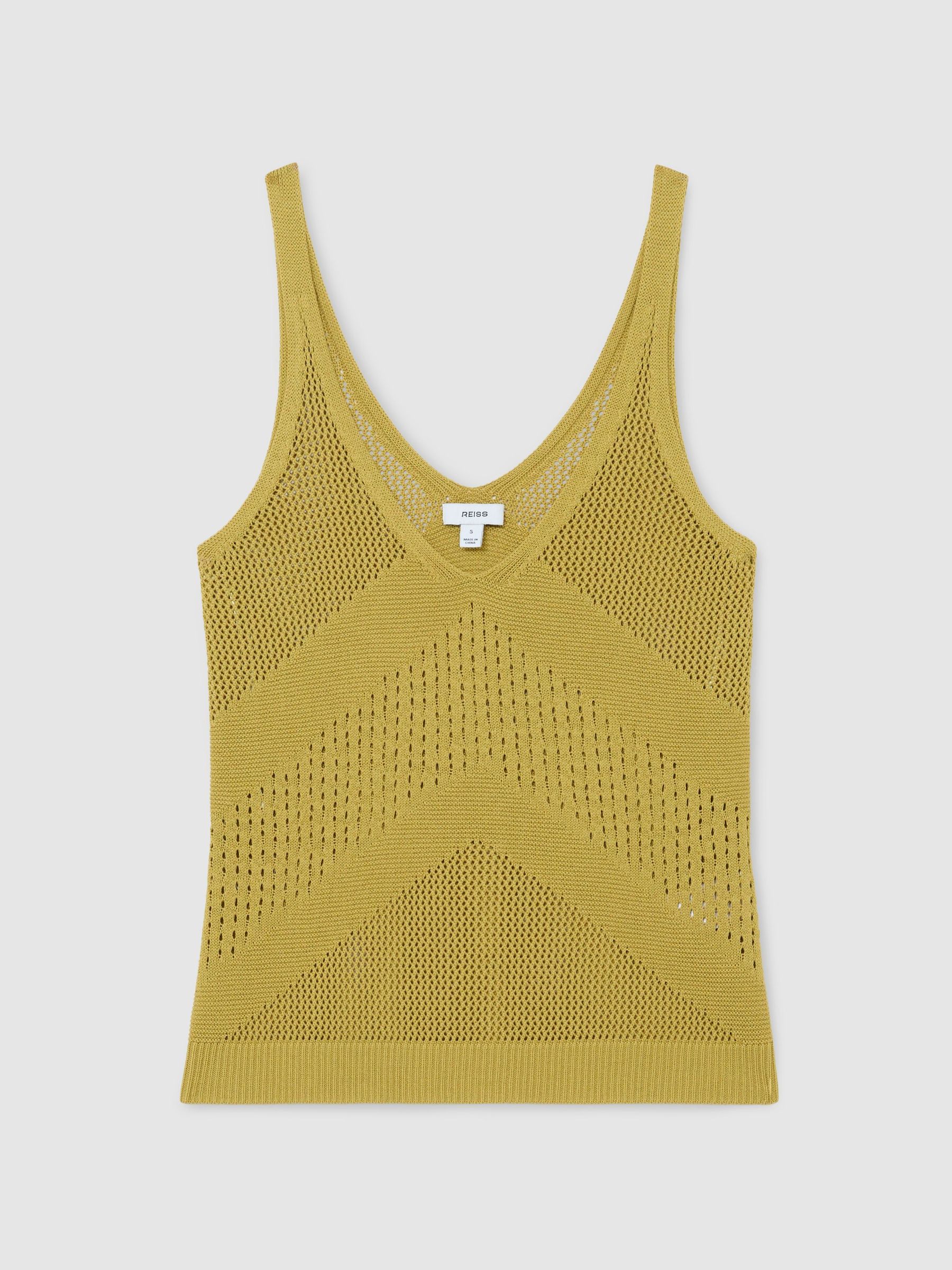 Open-Stitch Knitted Vest in Green - image 1