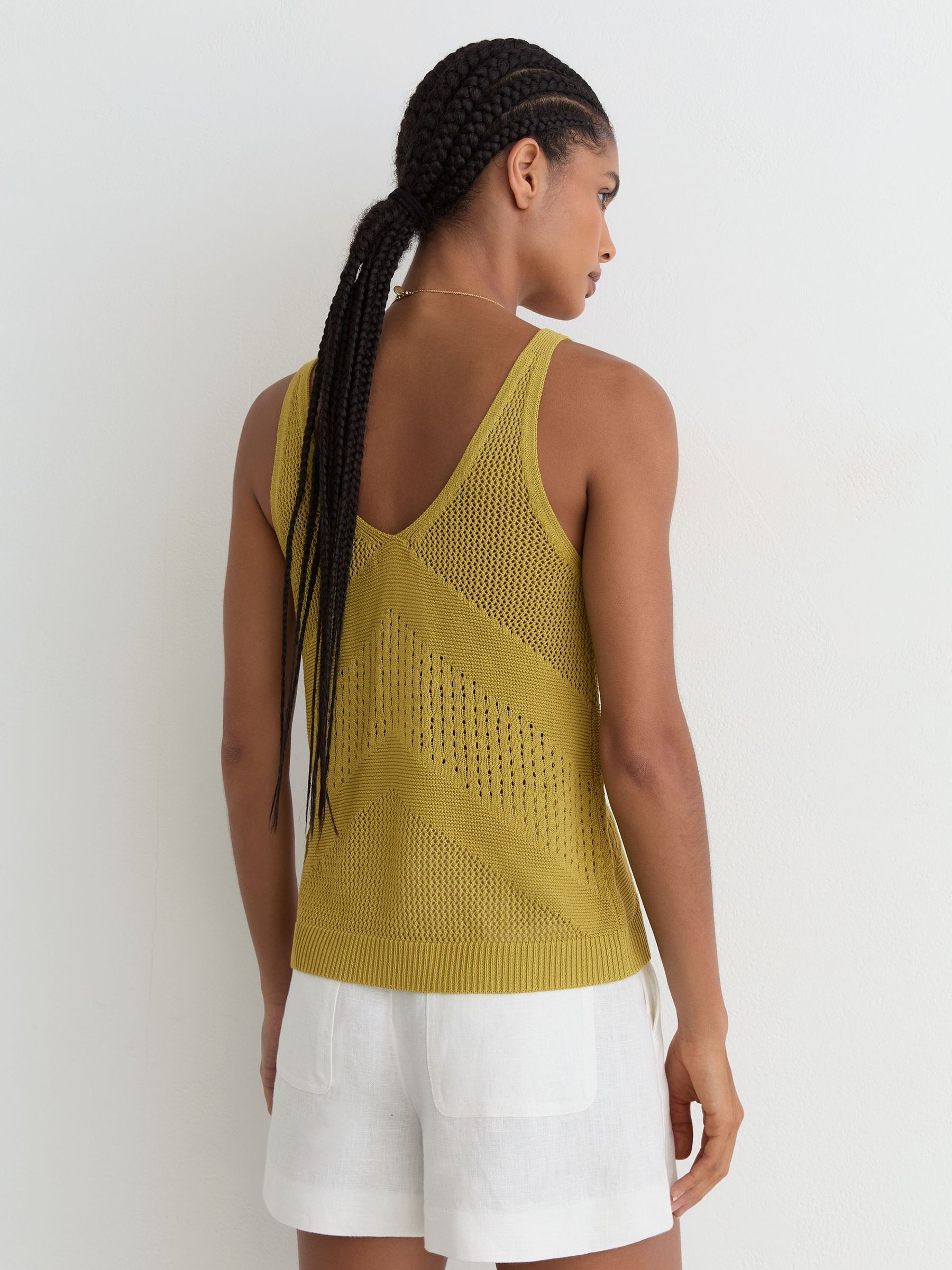 Open-Stitch Knitted Vest in Green - image 5