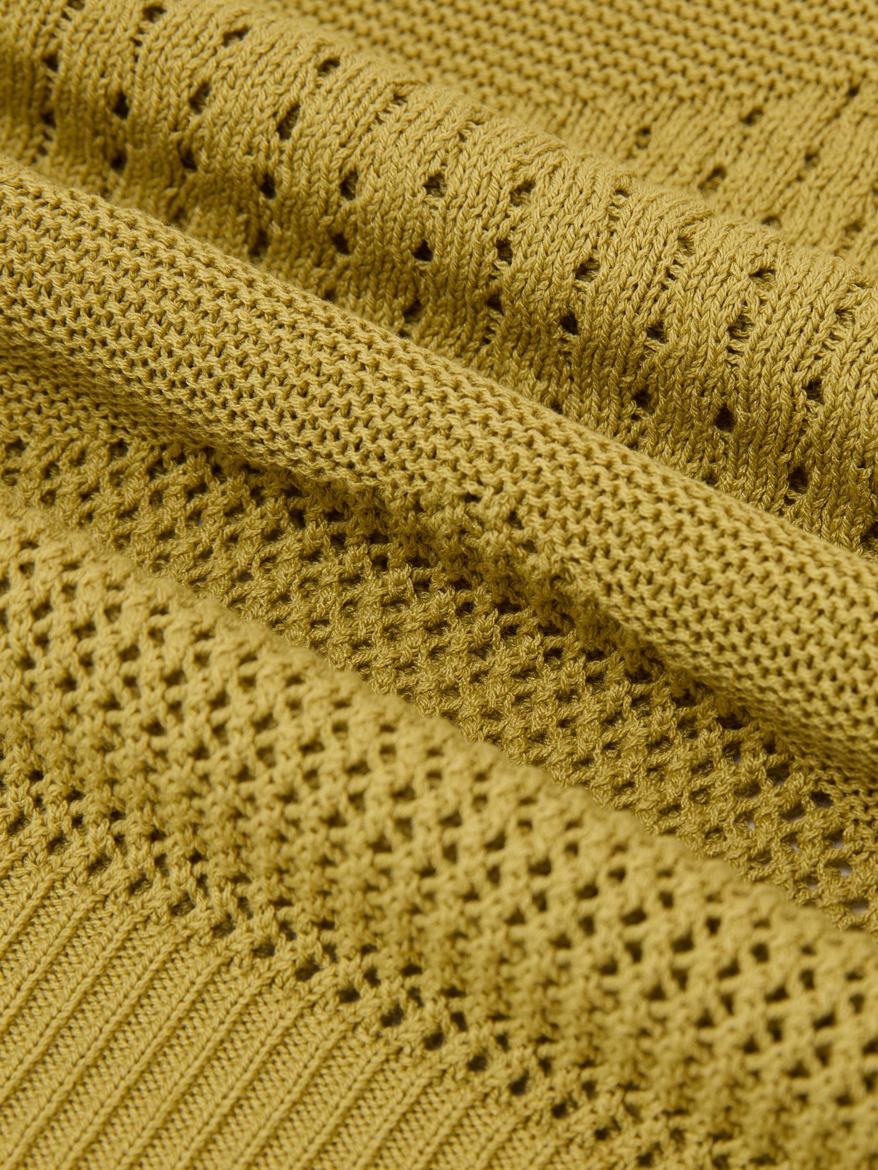 Open-Stitch Knitted Vest in Green - image 3
