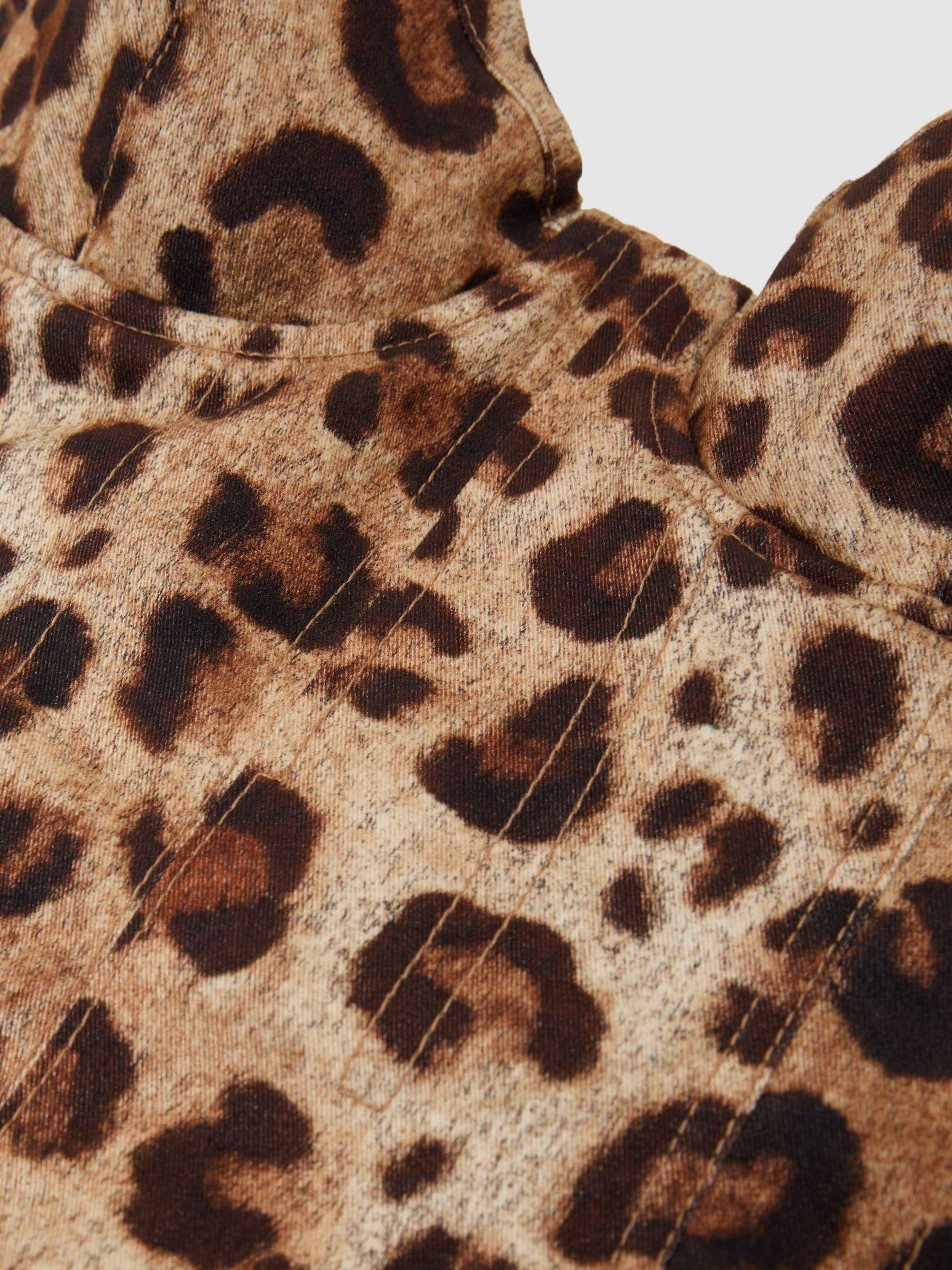 Strapless Leopard-Print Corset Midi Dress in Neutral - image 3