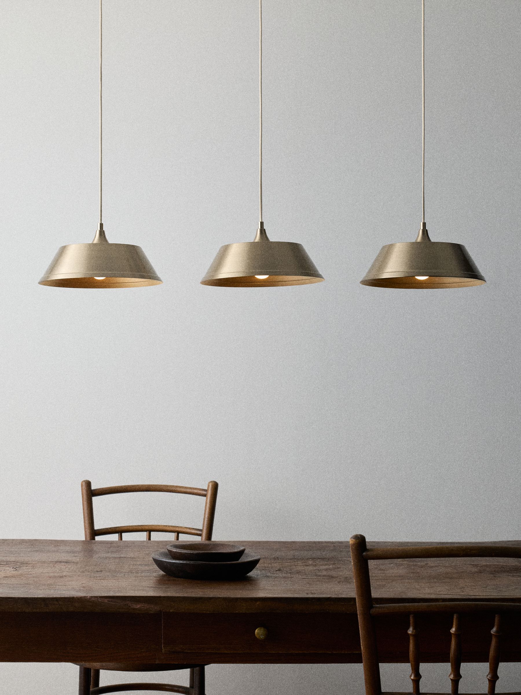 The Set 3 Pack Brass Metal Pendant Ceiling Light - Image 1 of 7