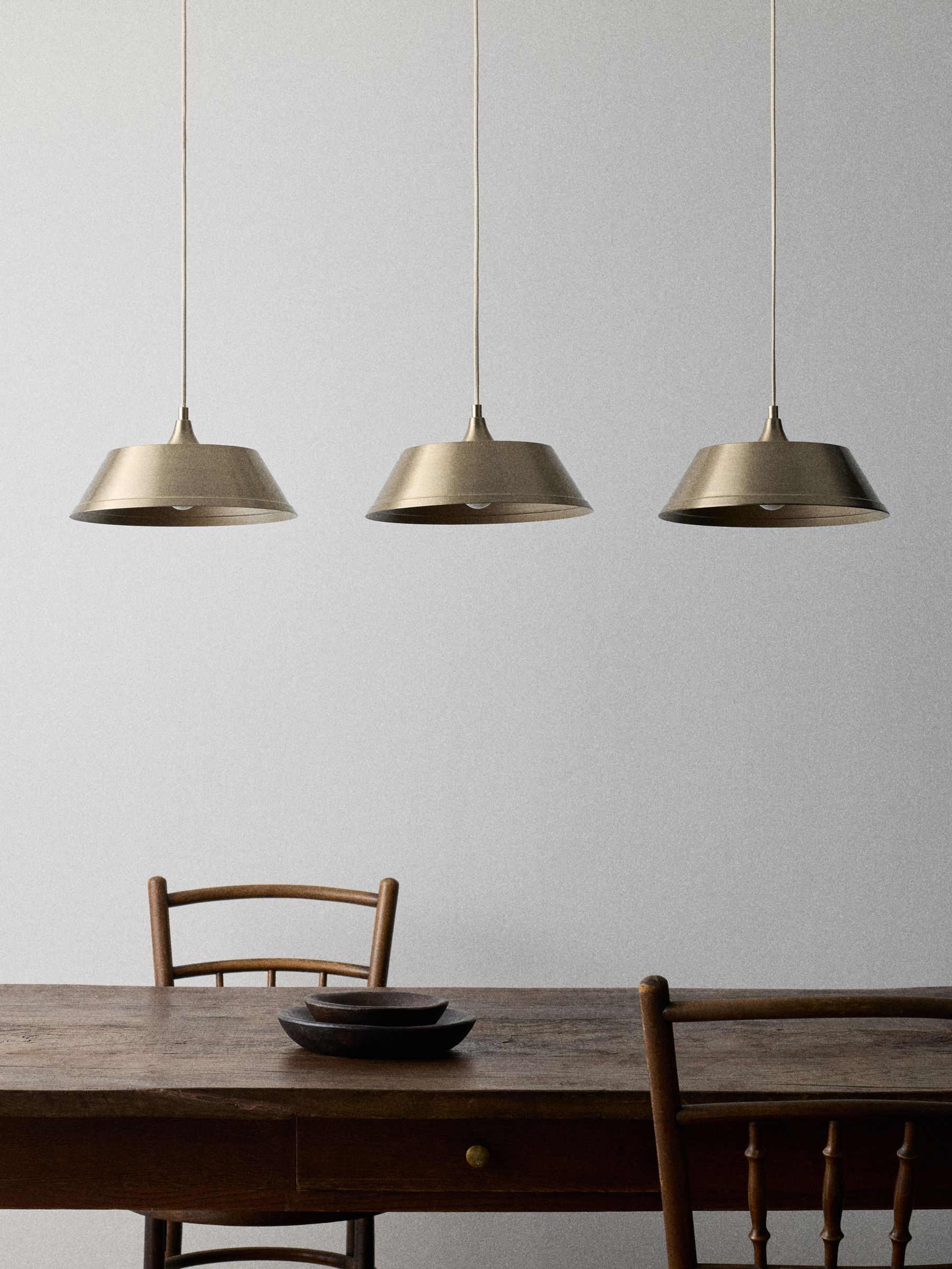 The Set 3 Pack Brass Metal Pendant Ceiling Light - Image 2 of 7