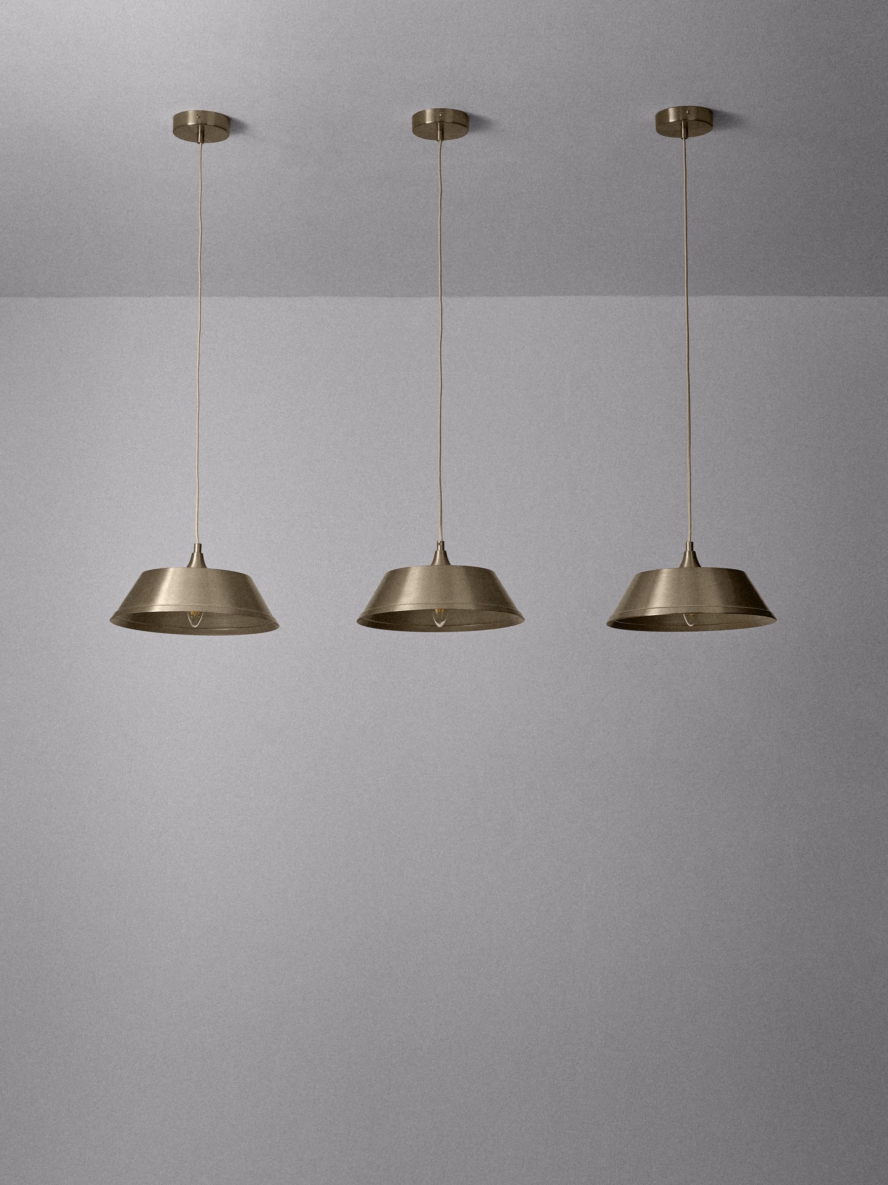 The Set 3 Pack Brass Metal Pendant Ceiling Light - Image 4 of 7