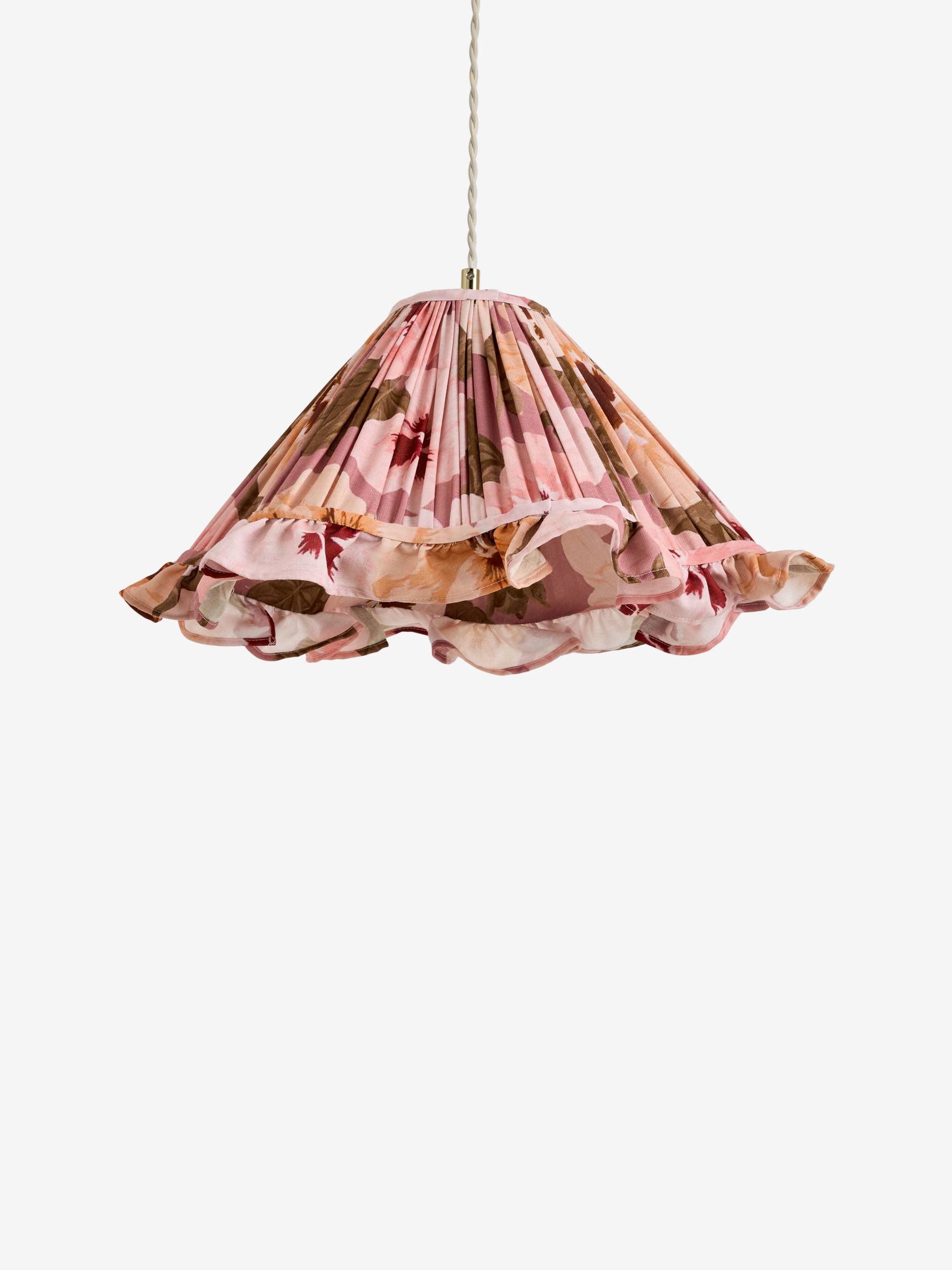 Poodle & Blonde Pink Floral Print Easy Fit Shade Ceiling Light - Image 6 of 6