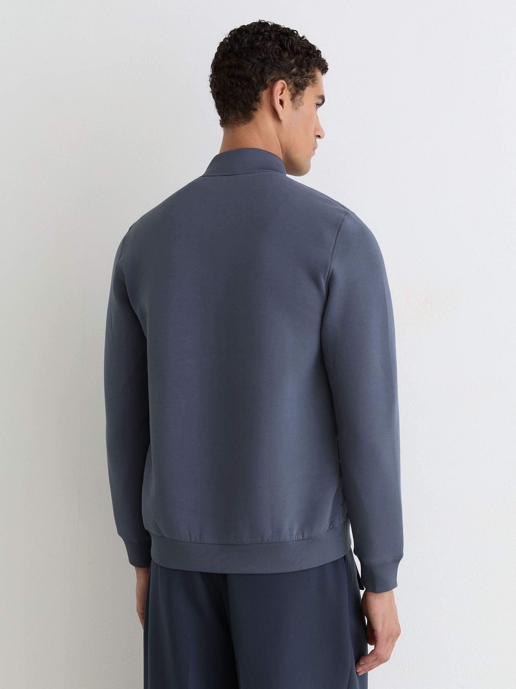 Hybrid Quilt and Interlock Zip Jacket in Airforce Blue - image 5