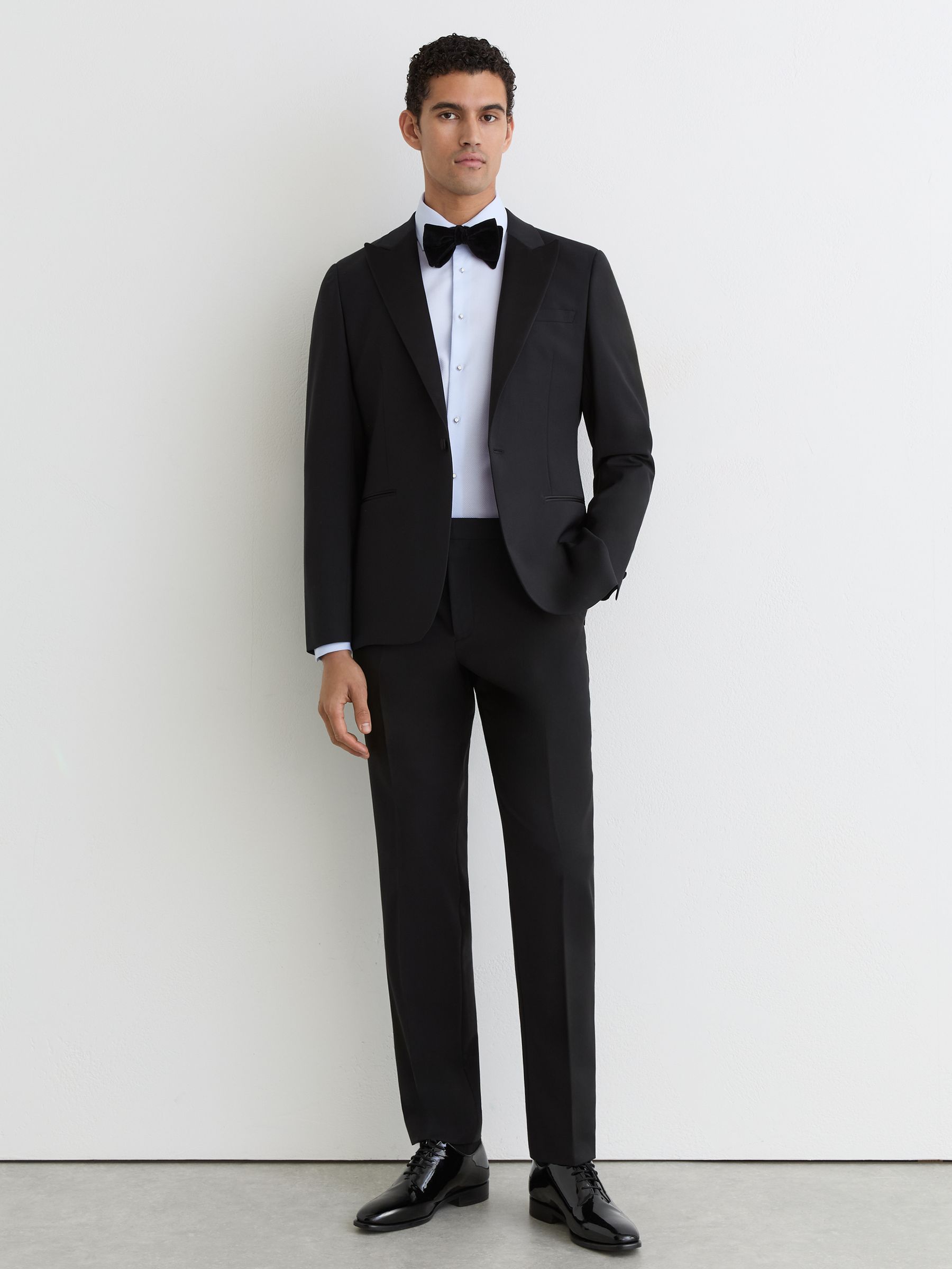 Cotton Slim-Fit Dinner Shirt in Soft Blue - Image 1 of 6