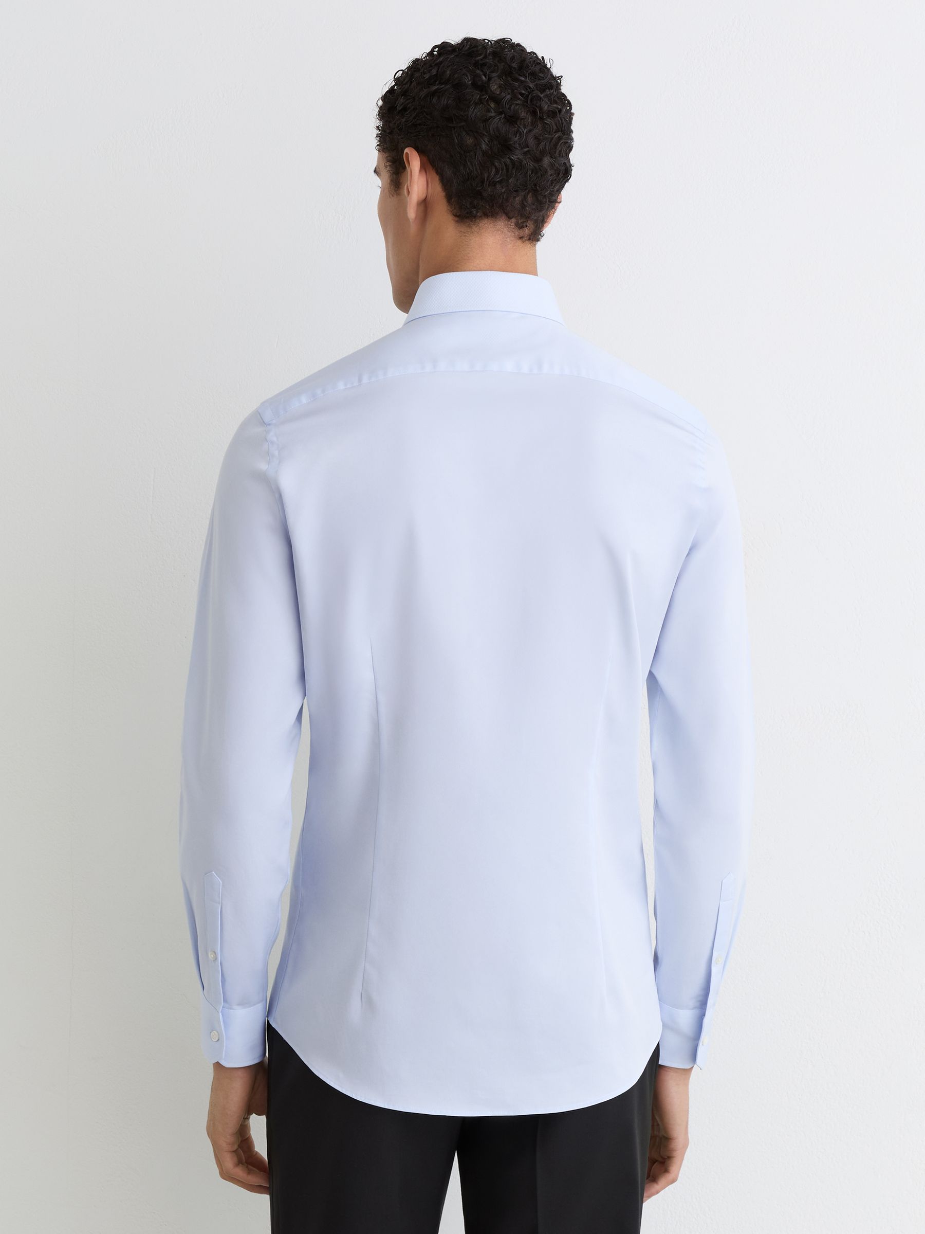 Cotton Slim-Fit Dinner Shirt in Soft Blue - Image 5 of 6