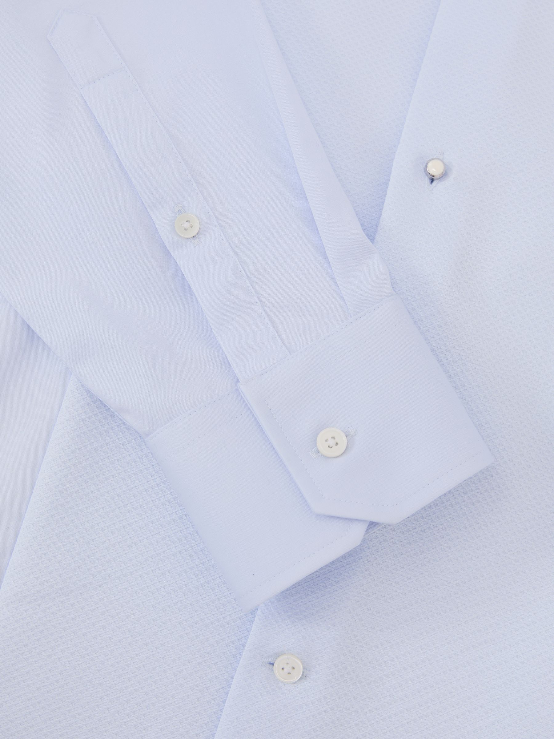 Slim Fit Cotton Dinner Shirt in Soft Blue - image 3
