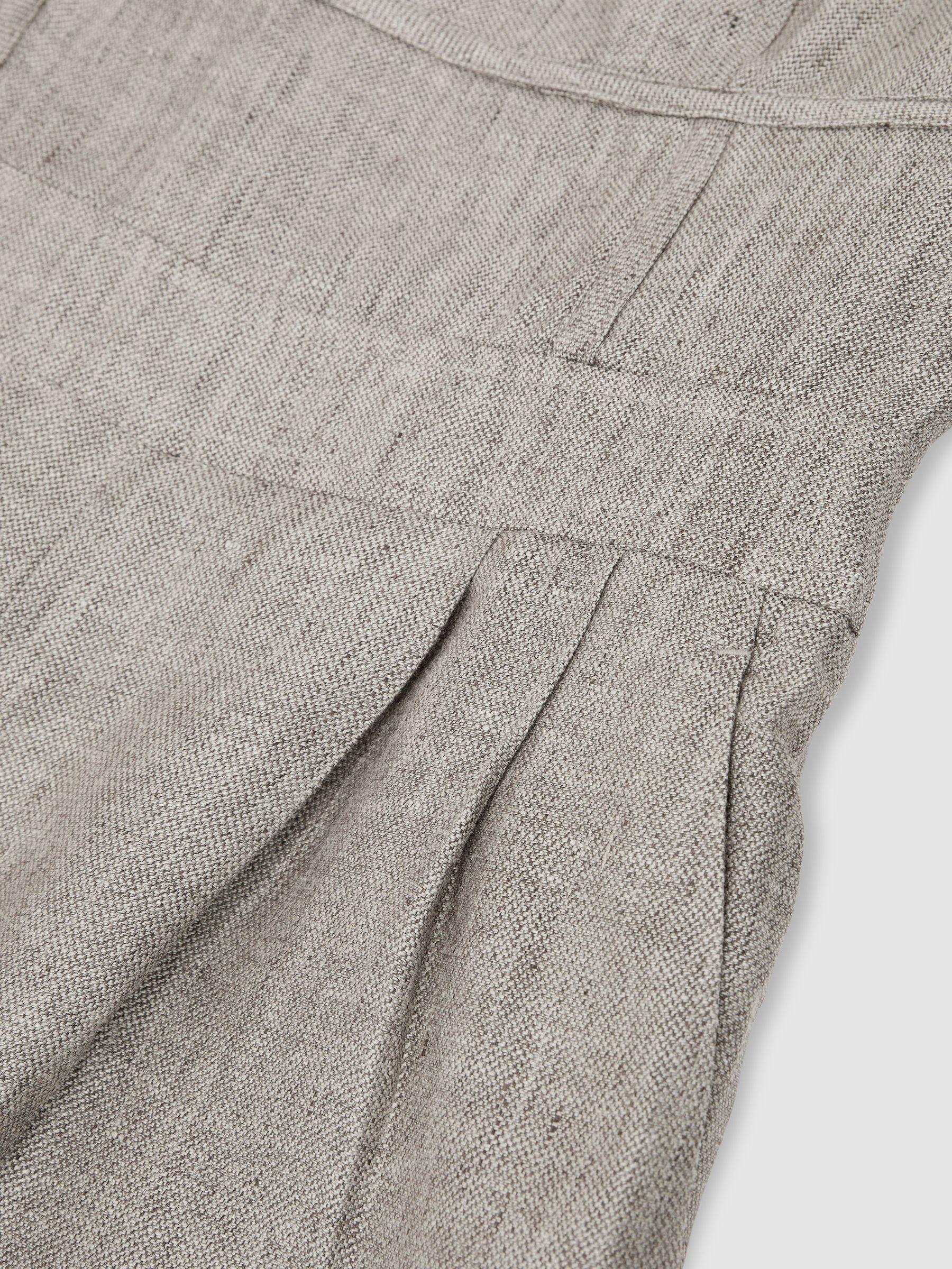 Petite Linen Structured Wide-Leg Jumpsuit in Neutral - image 3