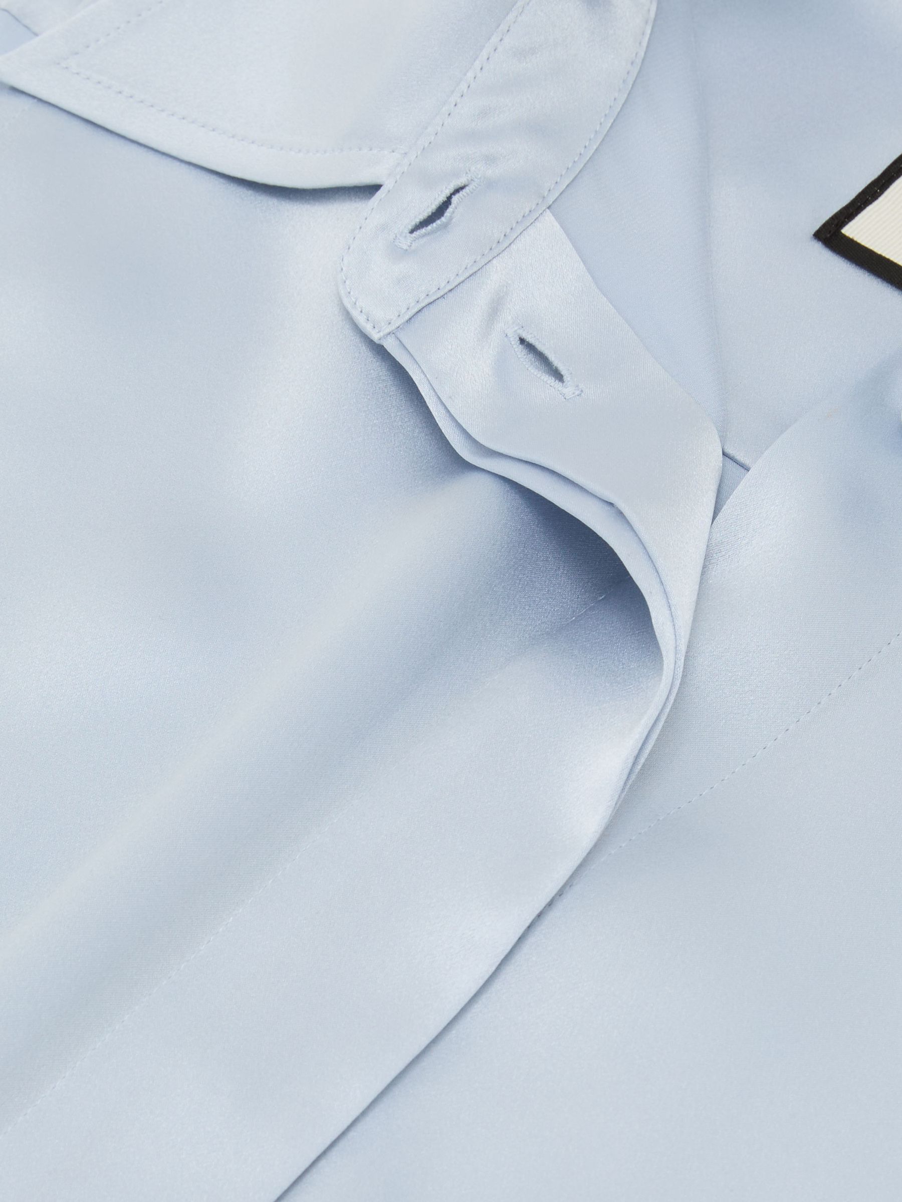 Silk Sleeveless Shirt in Light Blue - image 3