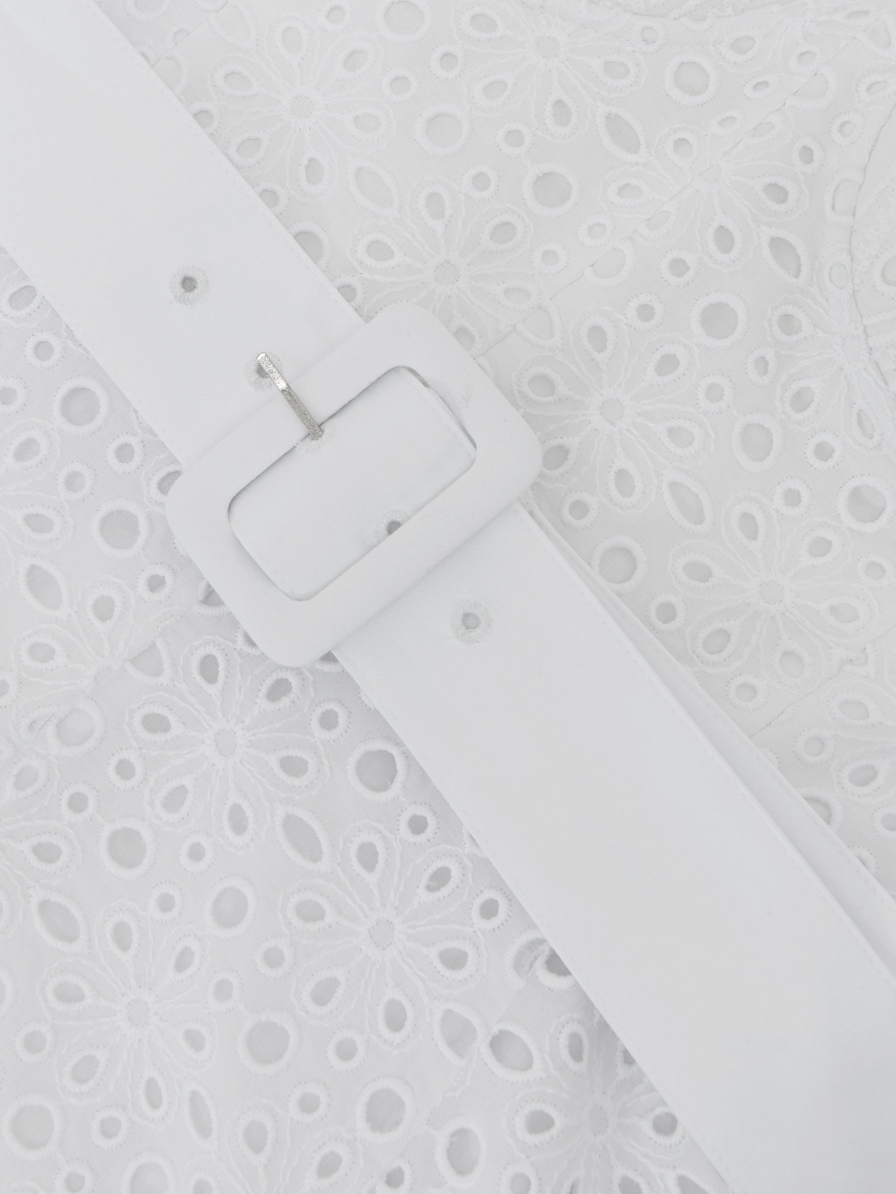 Lace Strapless Bustier Midi Dress in White - Image 7 of 7