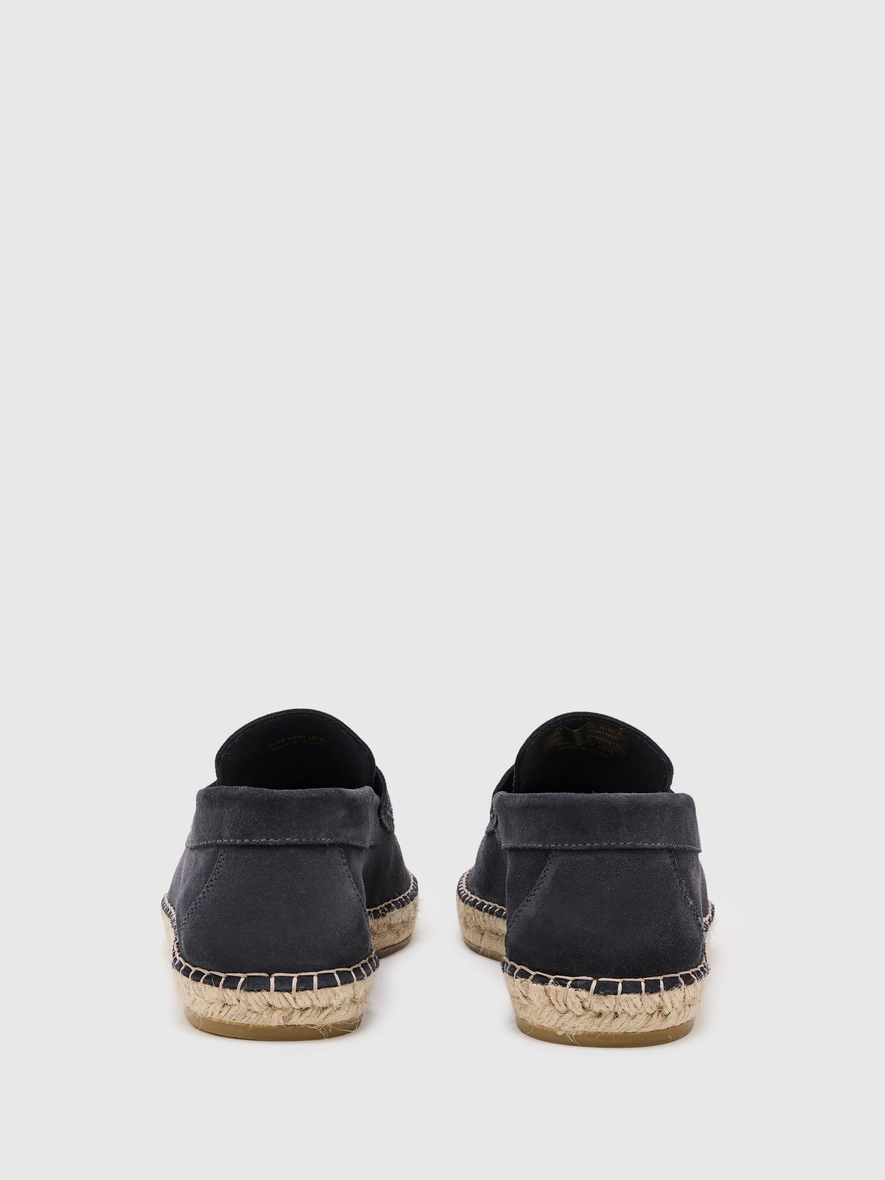 Suede Penny Loafer Espadrilles in Airforce Blue - Image 4 of 5
