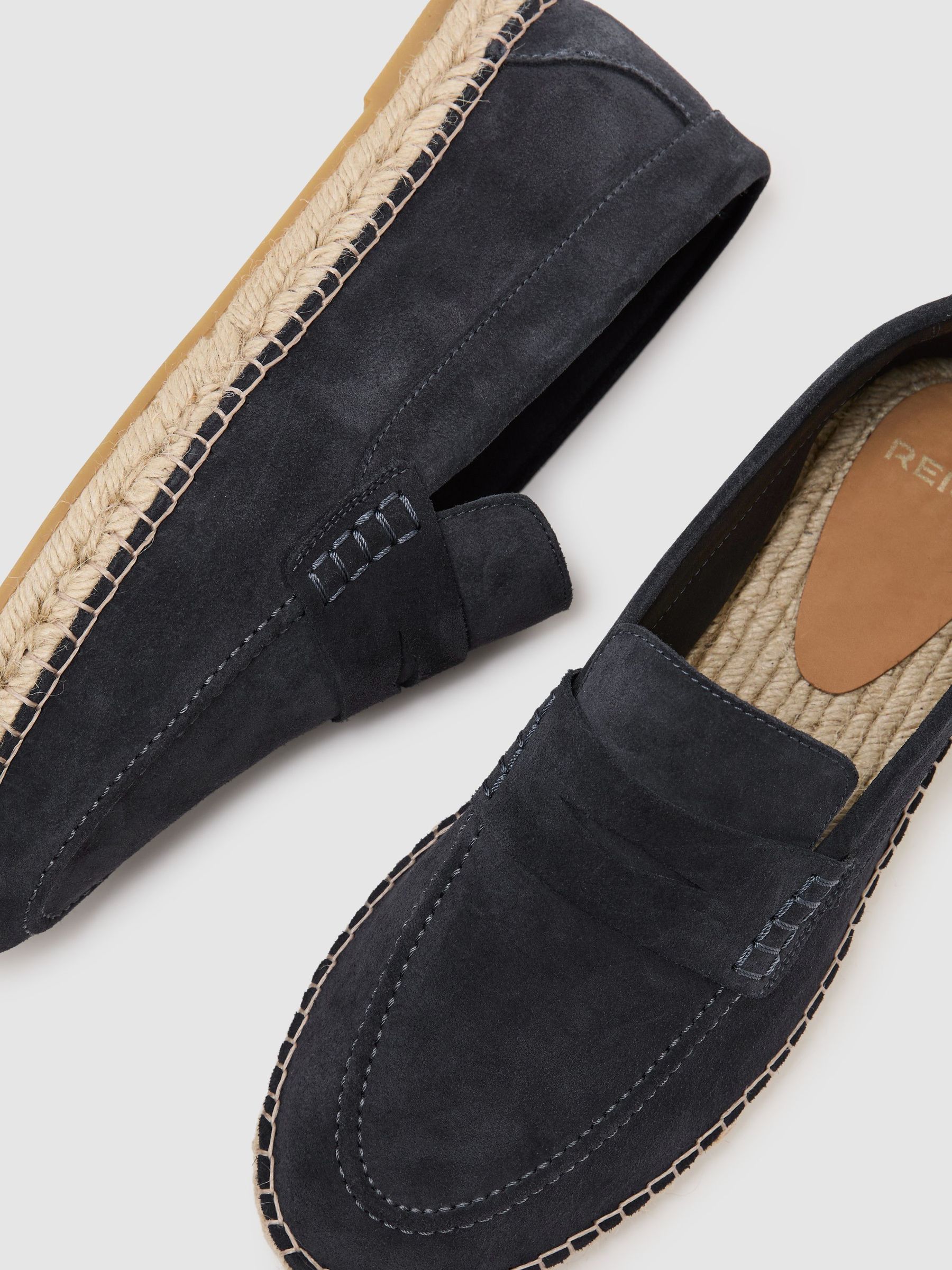Suede Penny Loafer Espadrilles in Airforce Blue - image 2