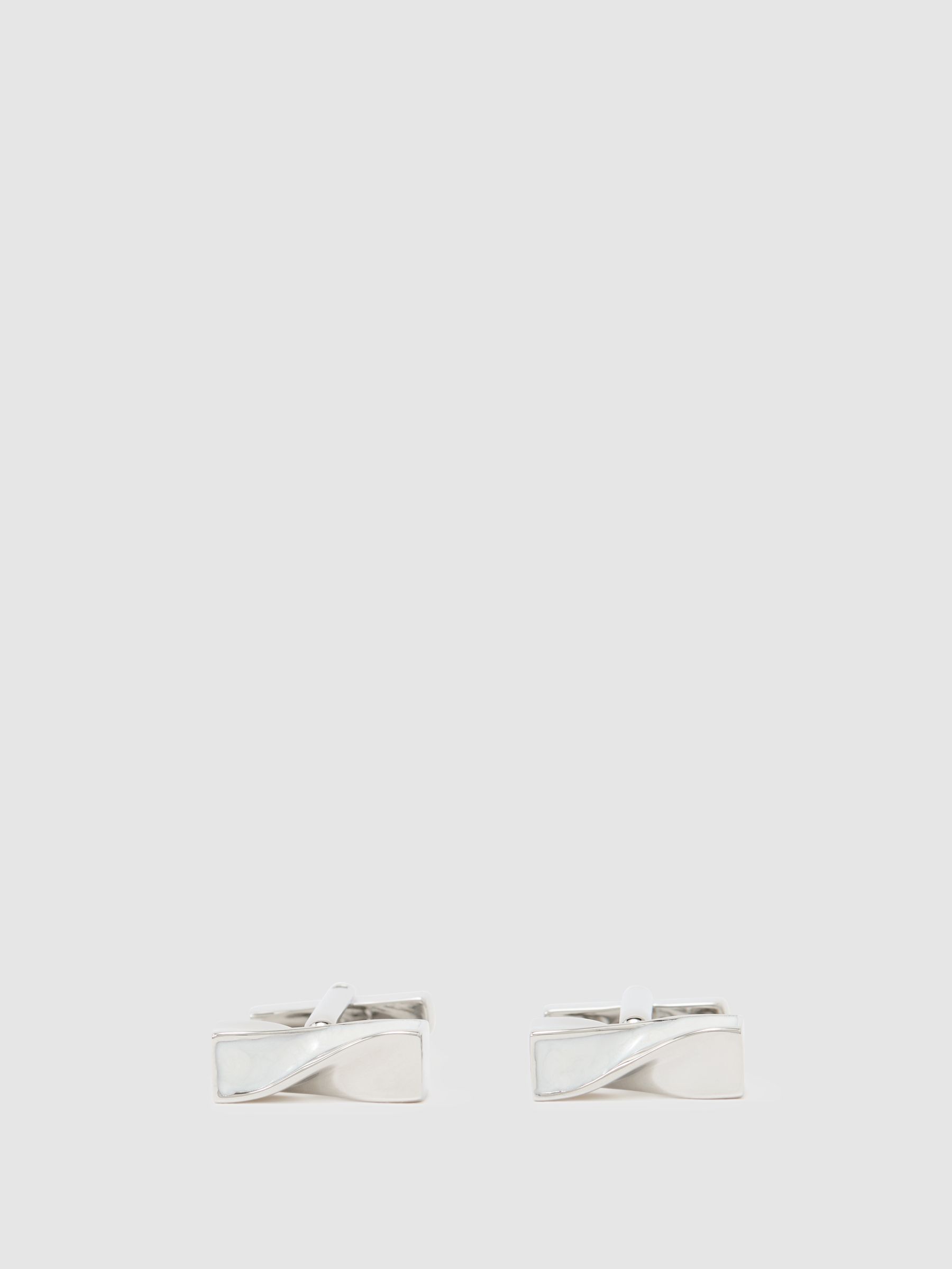 Twisted Bar Cufflinks in Silver/Ivory - image 1