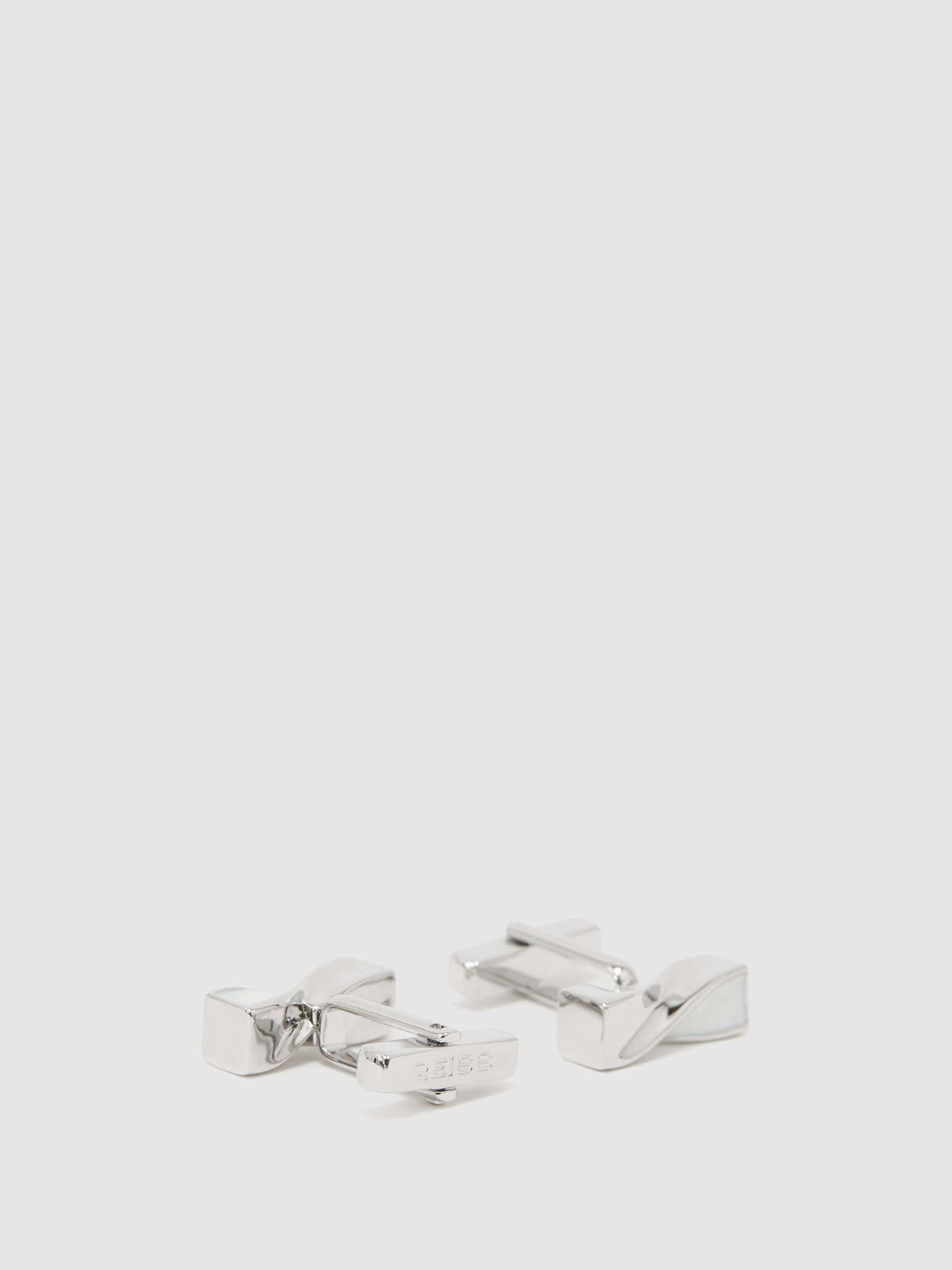 Twisted Bar Cufflinks in Silver/Ivory - image 2