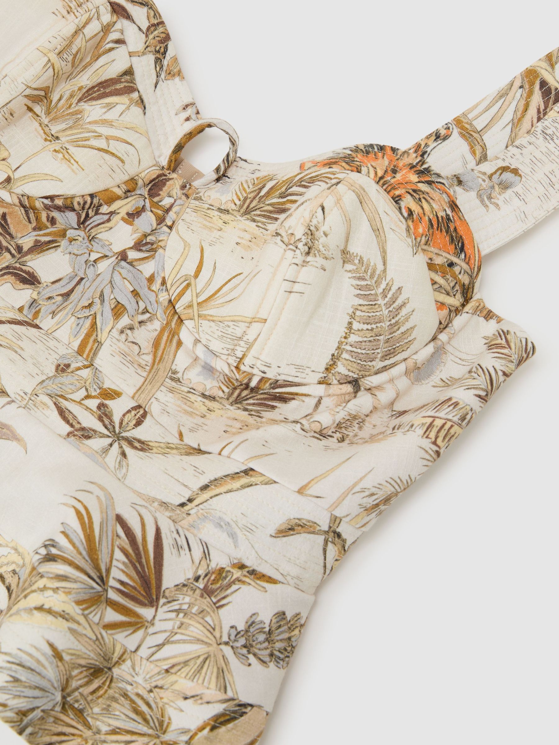 Cotton Safari Print Bustier Top in Neutral - image 2