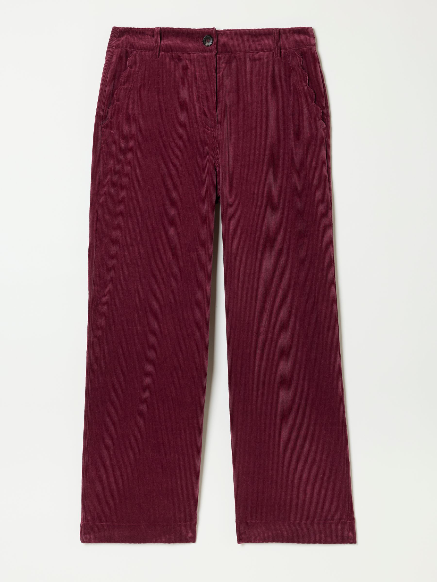 Hove Burgundy Red Petite Wide Leg Cord Trousers - Image 5 of 5