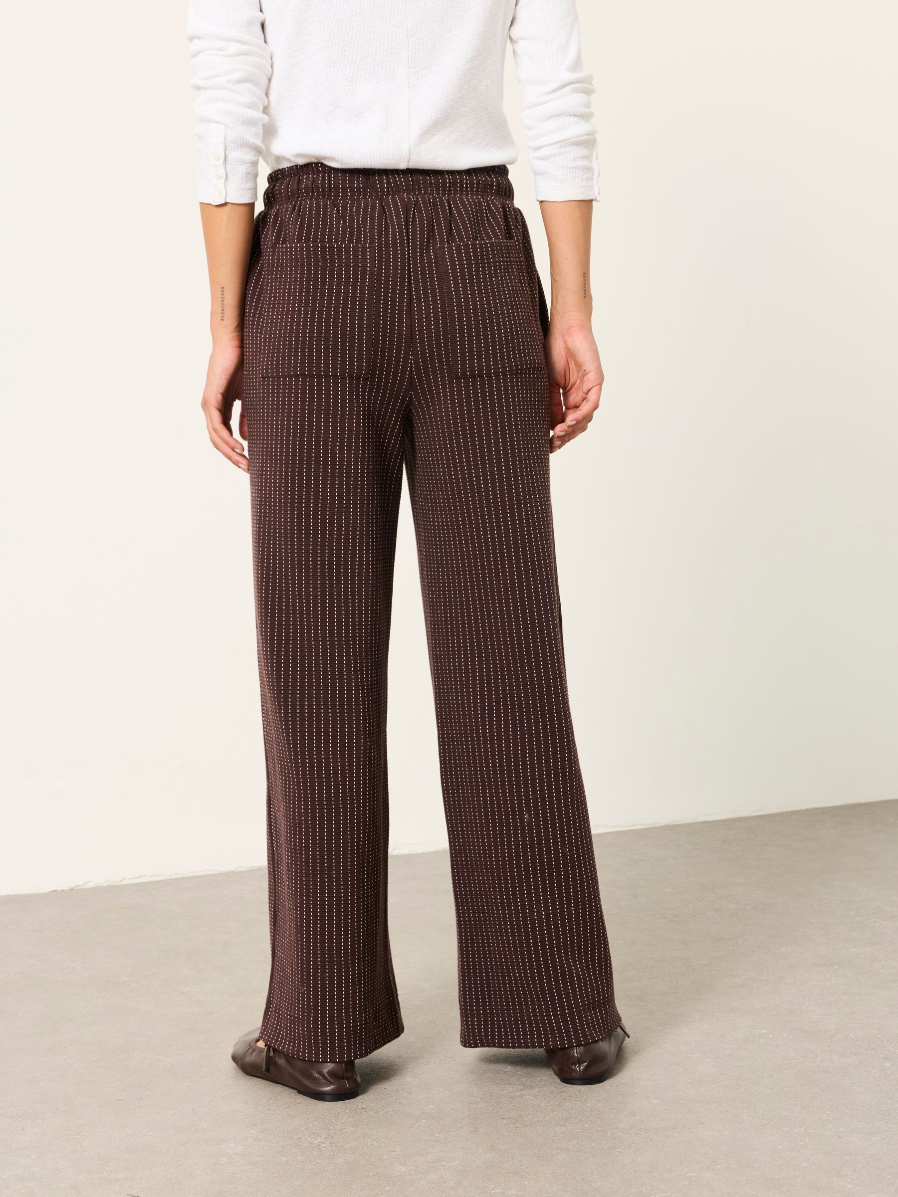 Jenny Brown Petite Jersey Stripe Trousers - Image 2 of 6 Jenny Brown Petite Jersey Stripe Trousers - Image 2 of 6
