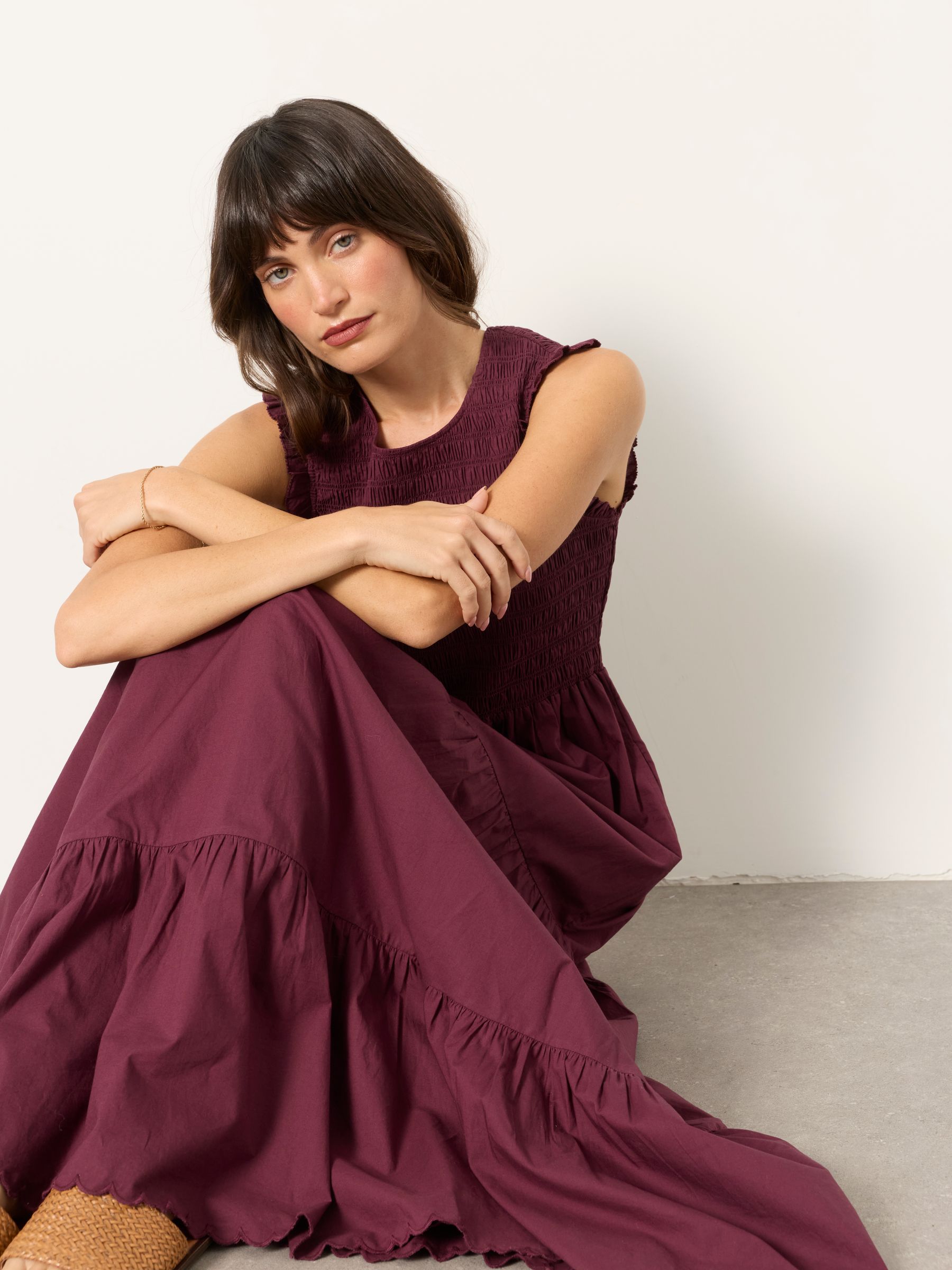 Anais Burgundy Red Petite Maxi Dress - Image 4 of 5