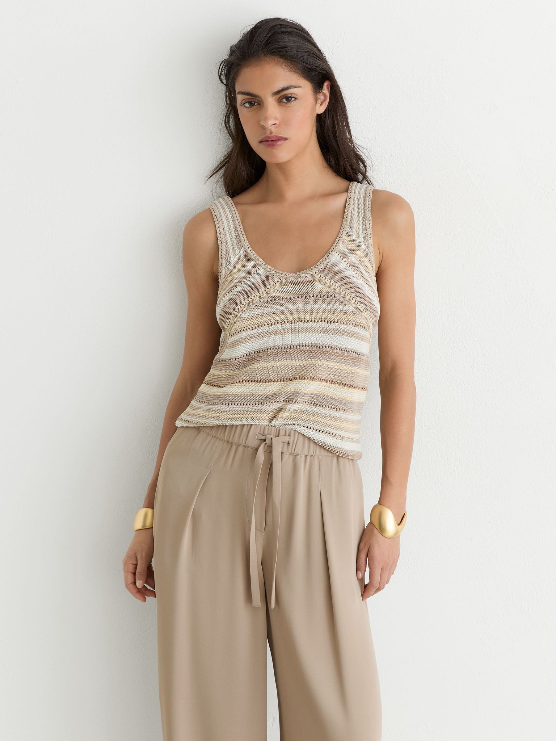Petite Drawstring Wide-Leg Trousers in Neutral - Image 5 of 8