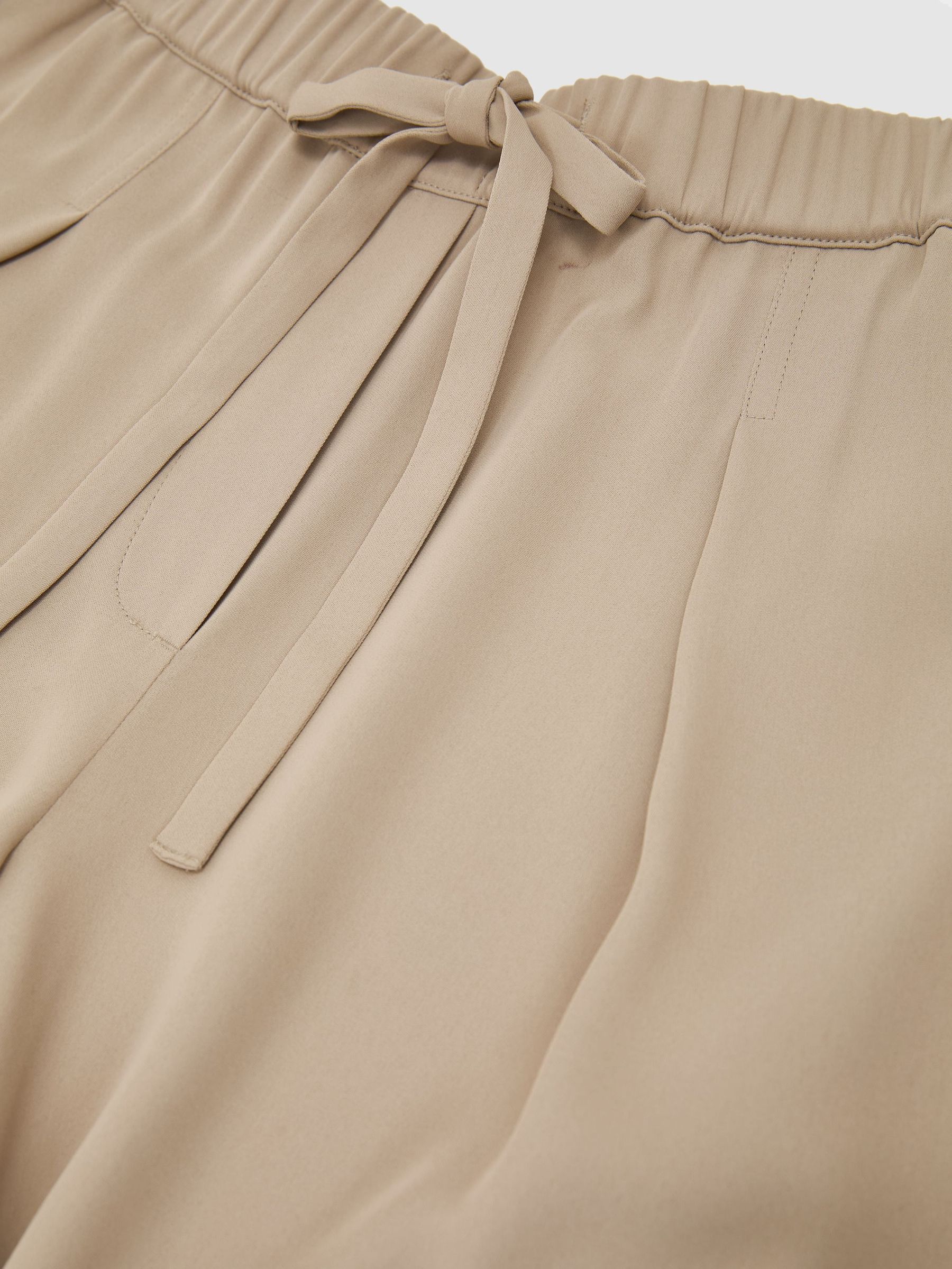 Petite Drawstring Wide-Leg Trousers in Neutral - Image 7 of 8