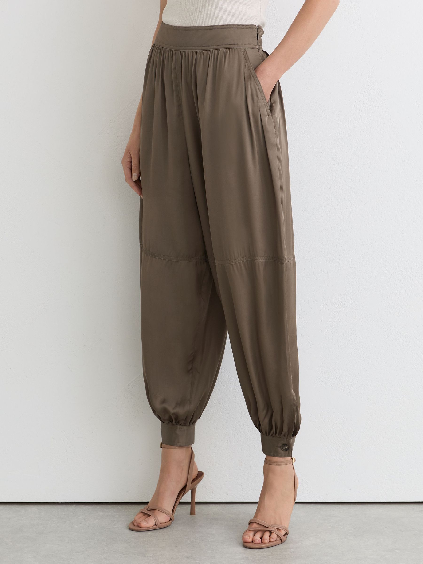 Petite Trousers in Taupe Neutral - Image 3 of 8