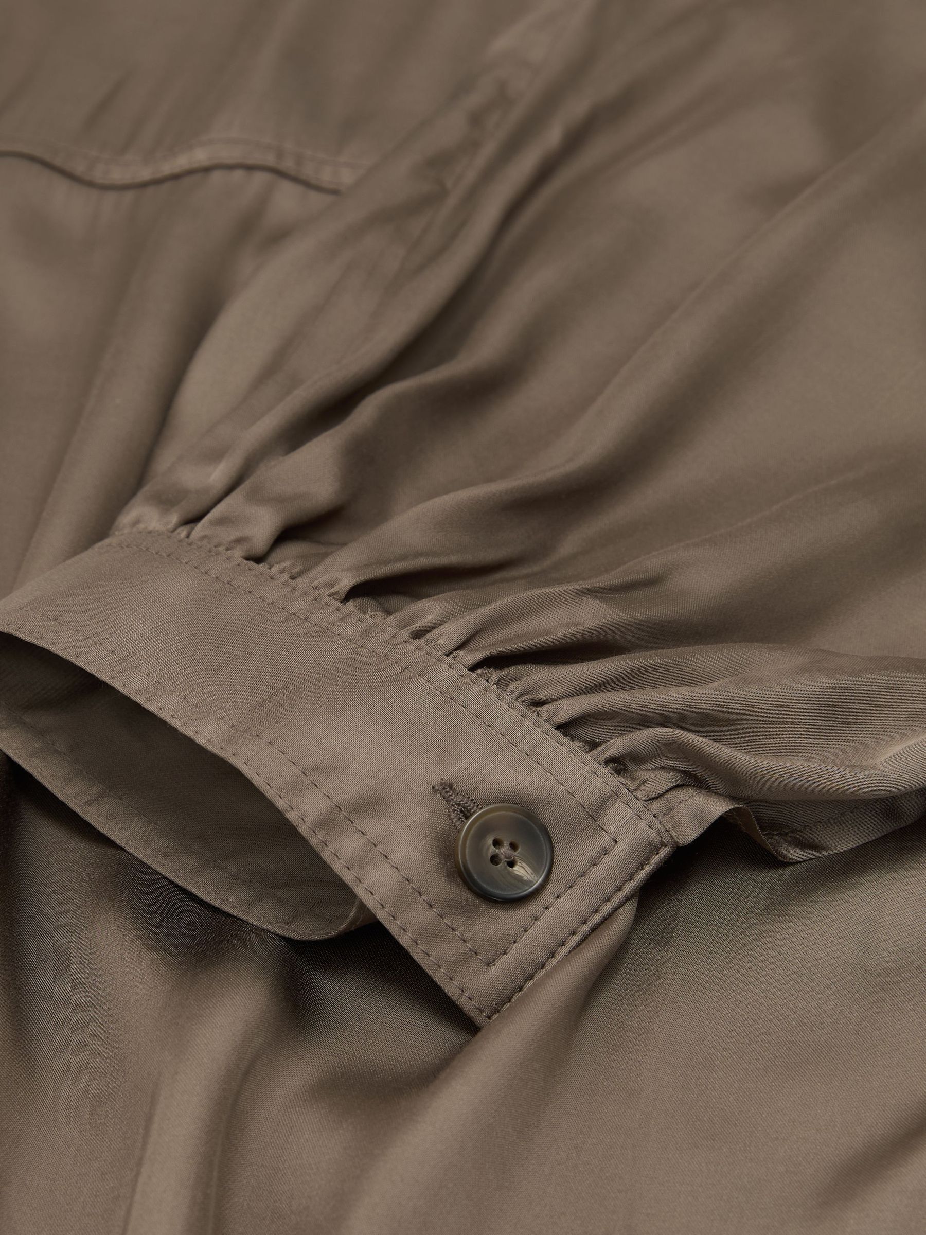 Satin Balloon-Leg Trousers in Taupe Neutral - image 2