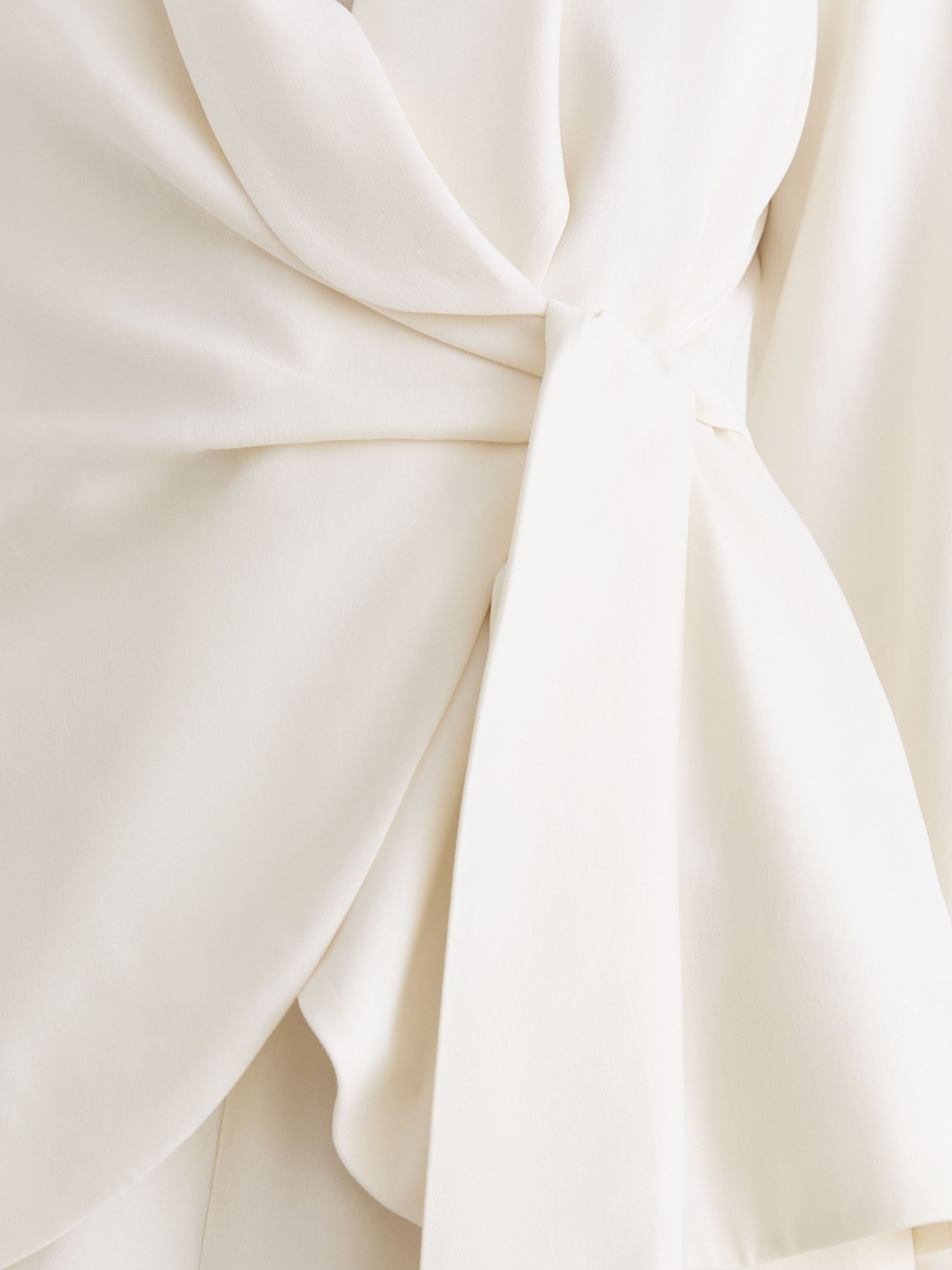 Tie-Front Wrap Suit Jacket in White - Image 3 of 8