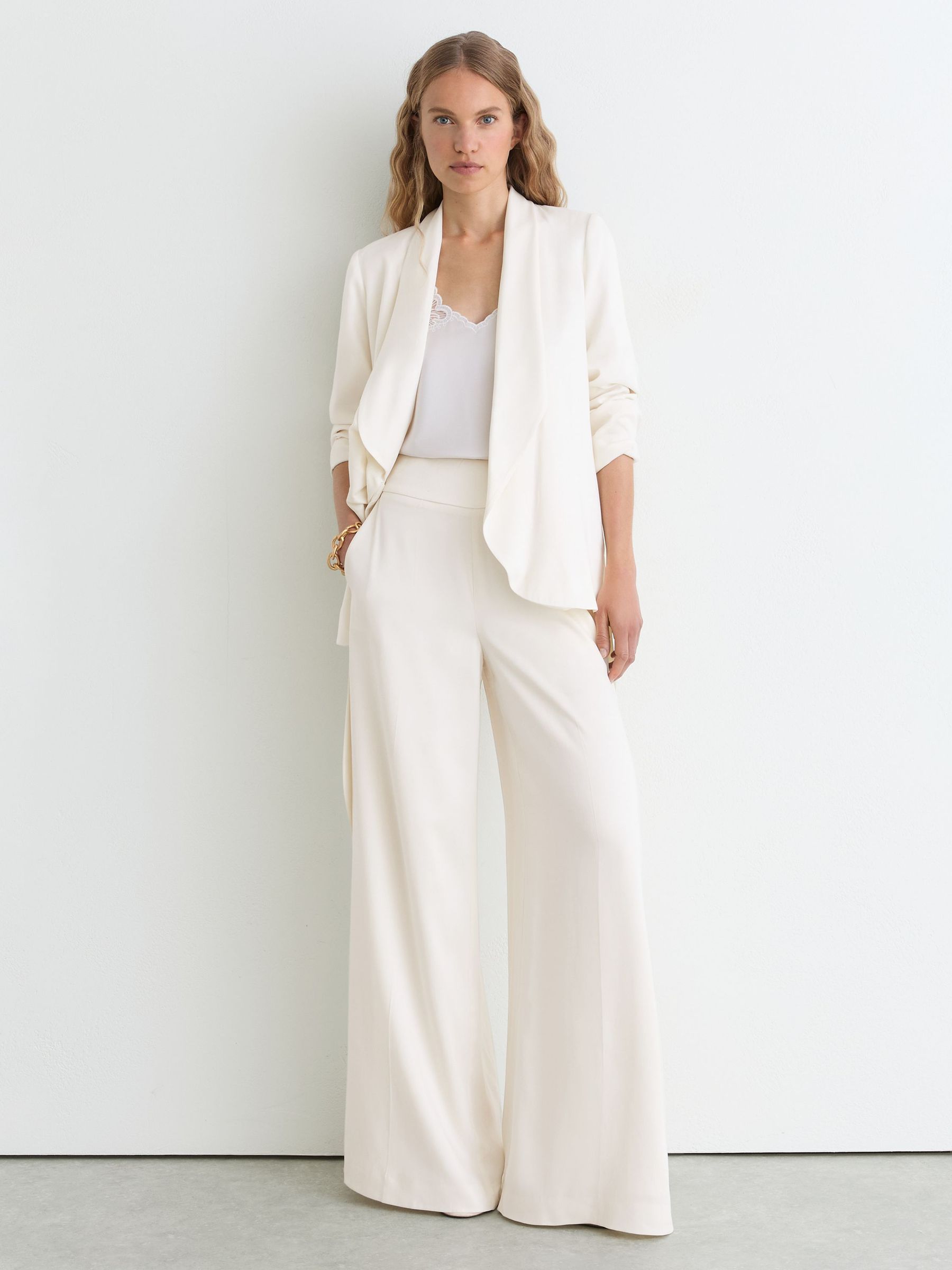 Petite Wide-Leg Suit Trousers in White - Image 1 of 7