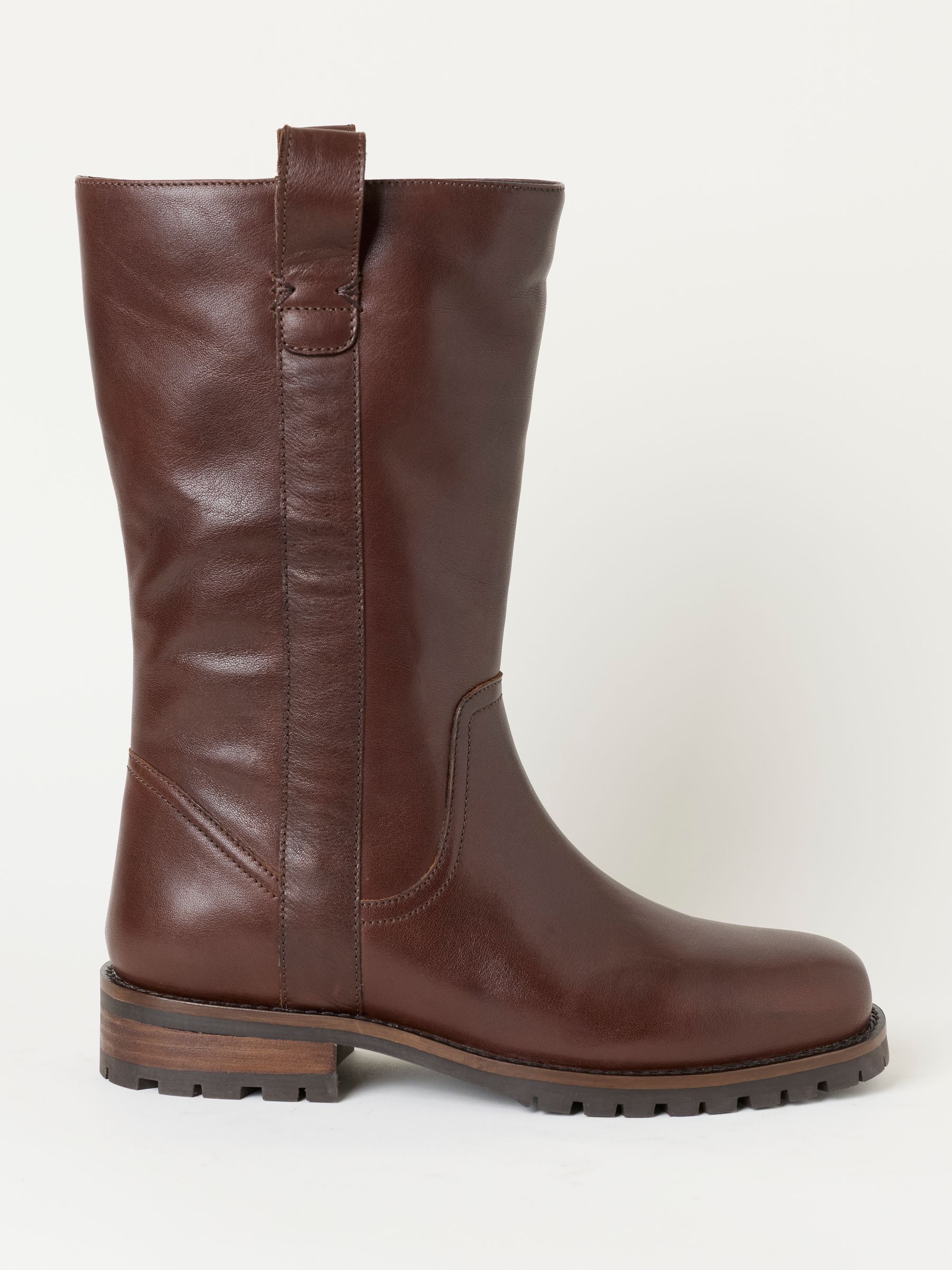 Chocolate Brown Leather Mid Calf Boot - Image 3 of 4