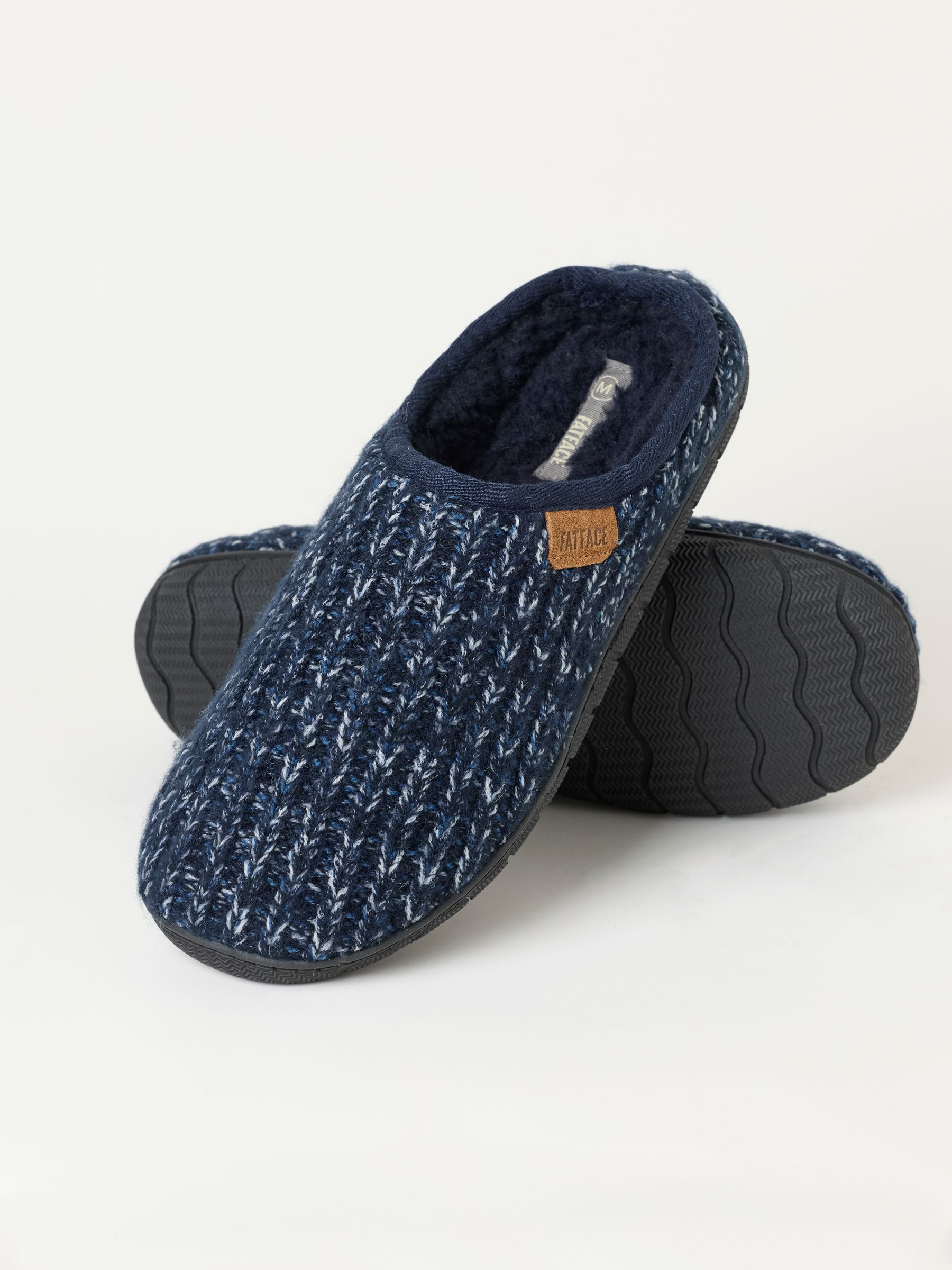 Navy Daniel Flexi Knitted Mule Slipper - Image 2 of 3 Navy Daniel Flexi Knitted Mule Slipper - Image 2 of 3